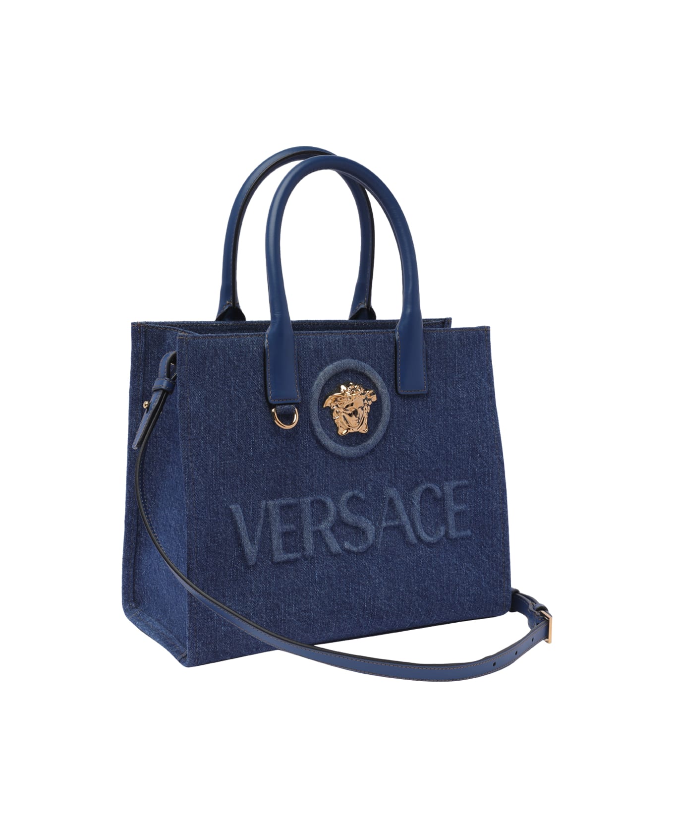 Versace Small La Medusa Shopper - Blue