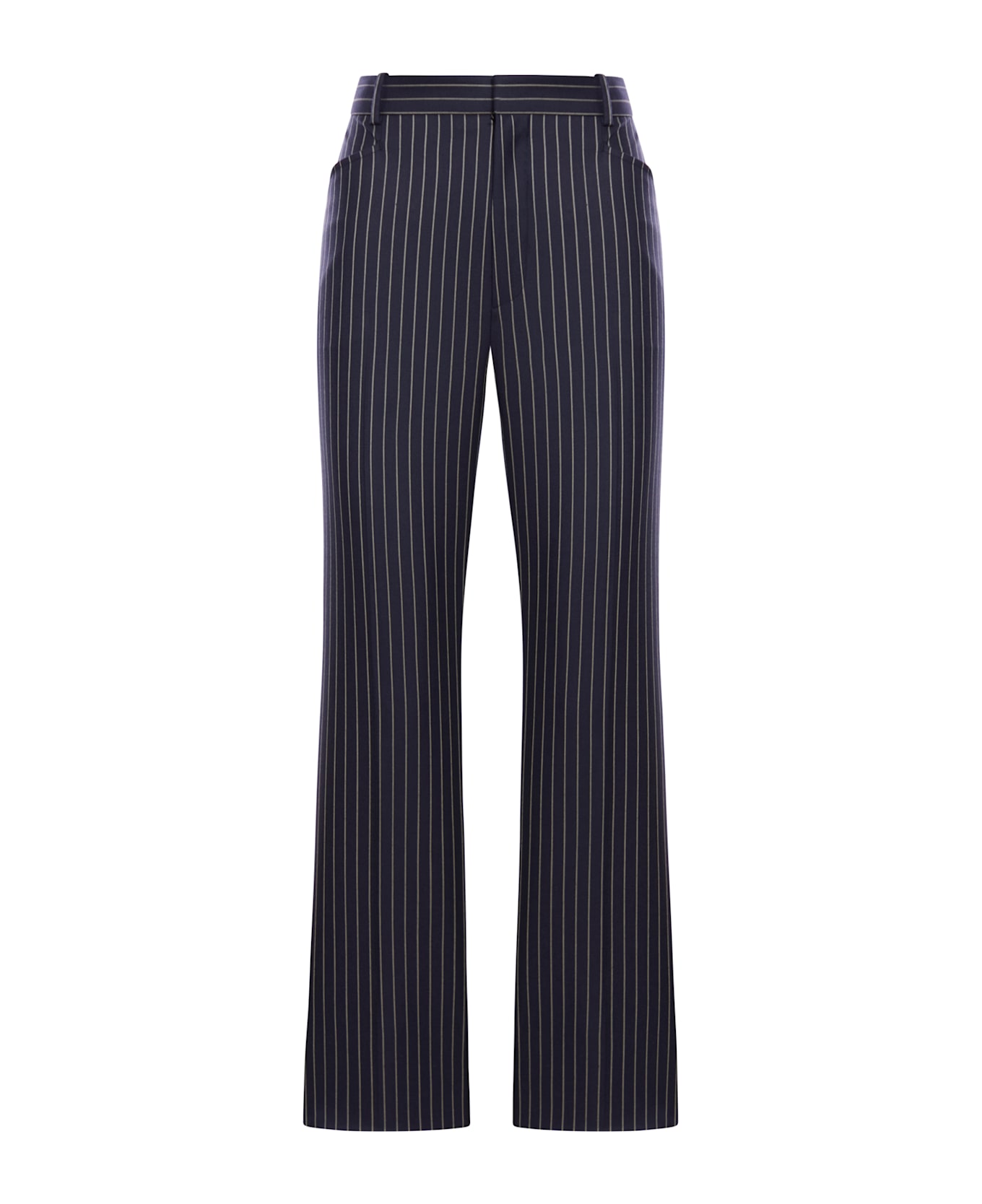 Tom Ford Striped Wool Trousers - Blue
