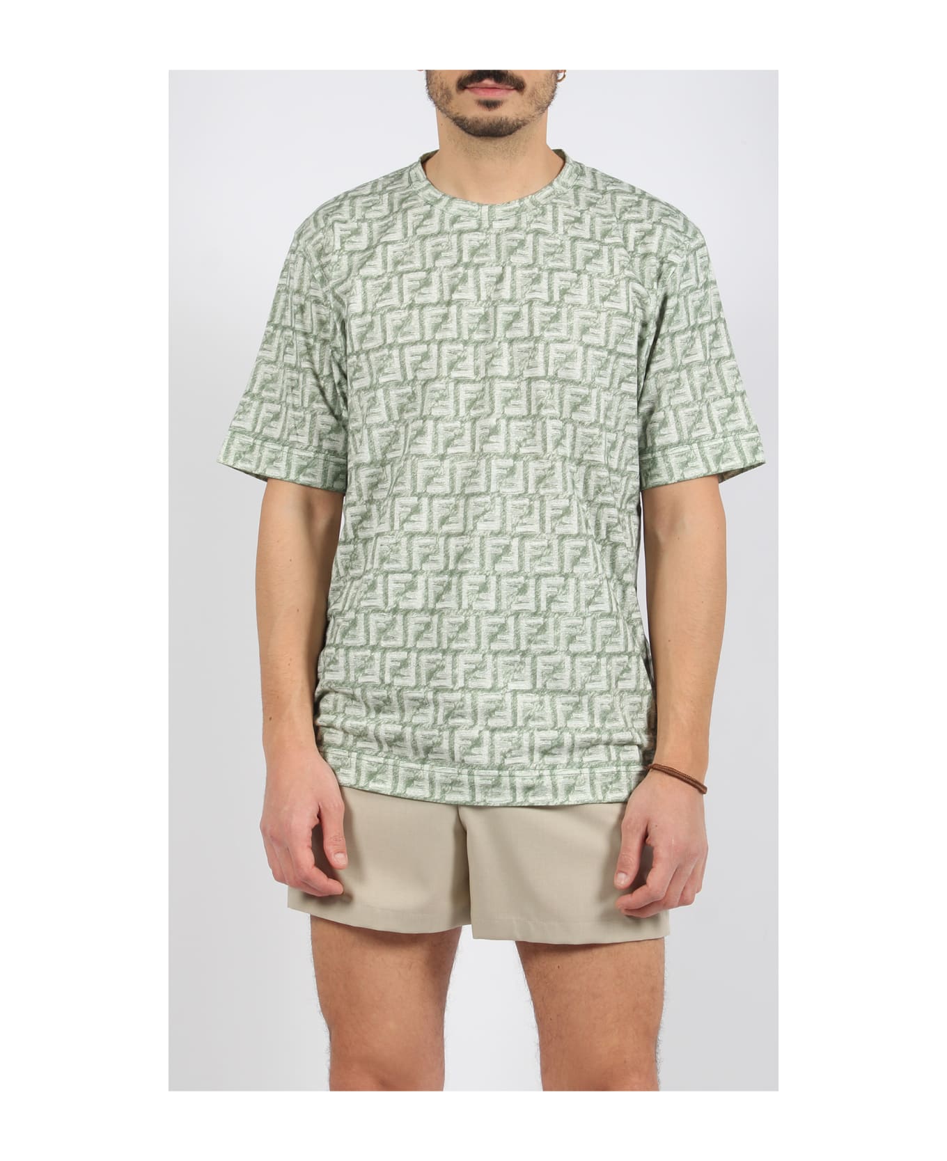 Fendi Ff Cotton T-shirt - Green シャツ