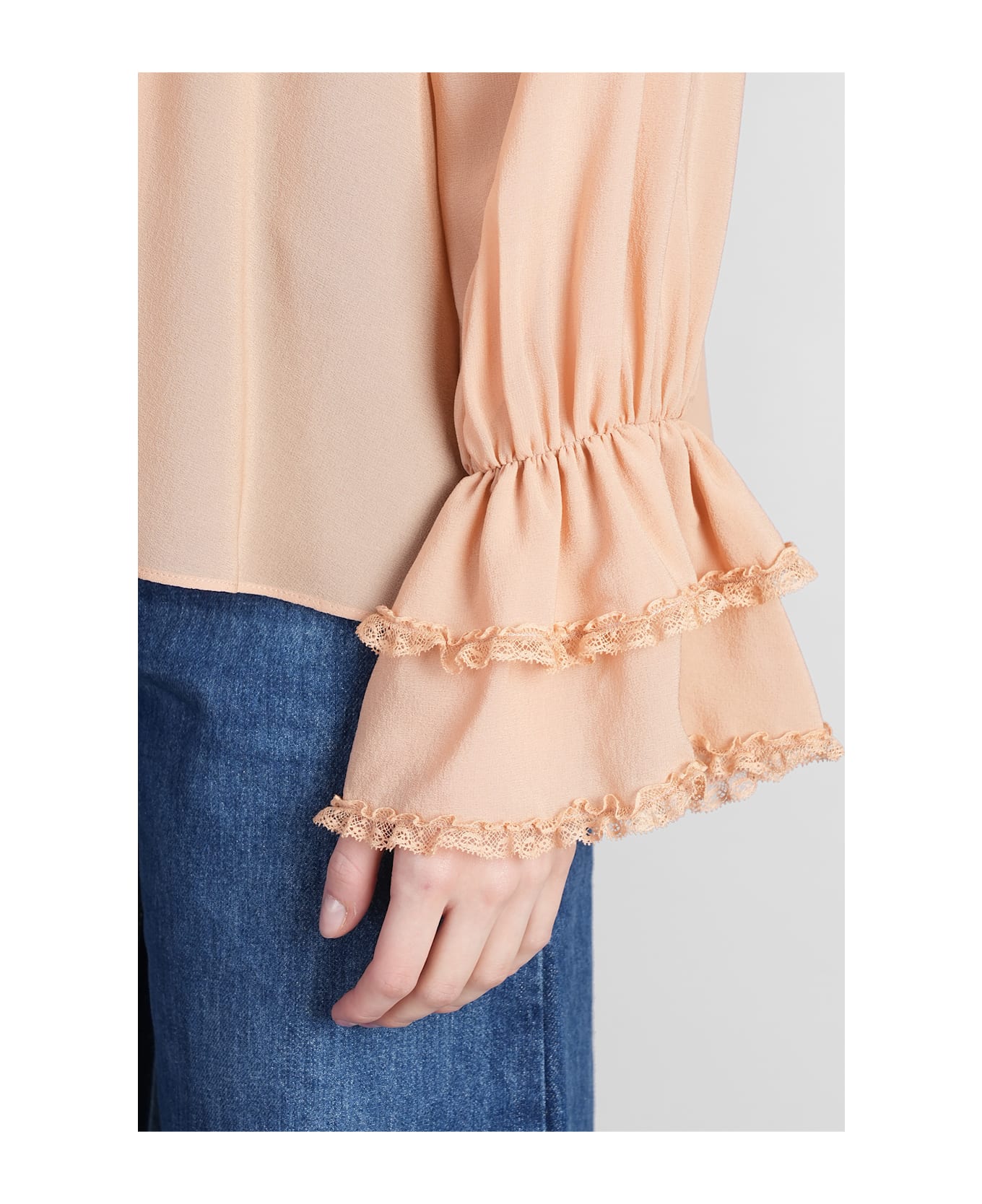 Chloé Blouse In Rose-pink Silk - rose-pink