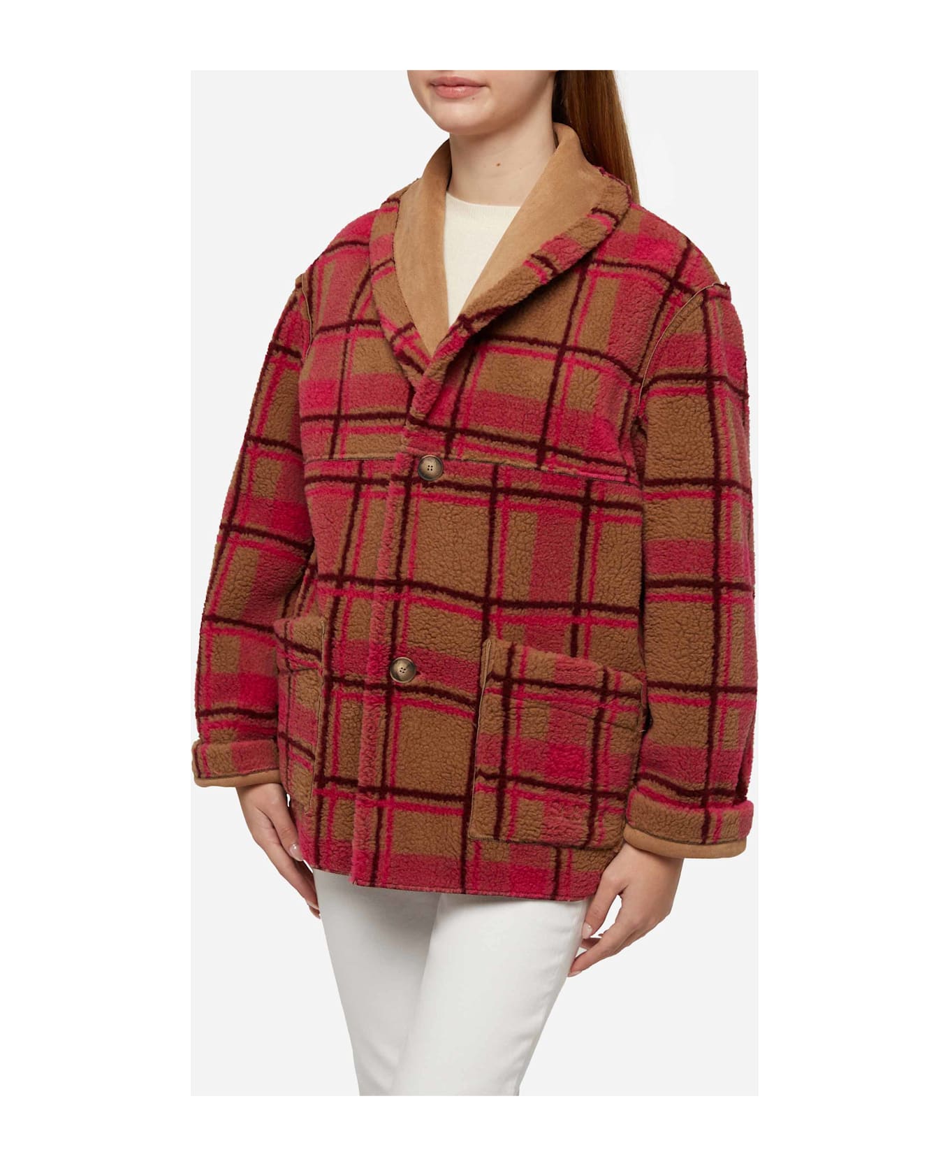 MC2 Saint Barth Woman Reversible Shearling Jacket Dorys - CAMEL