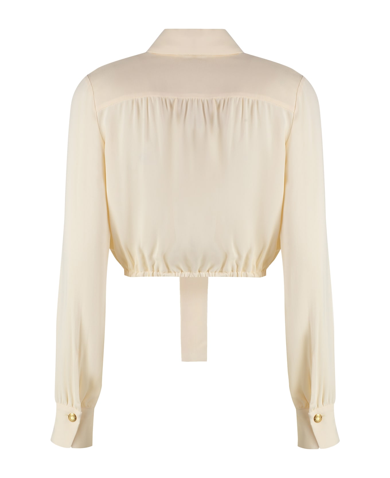 Elisabetta Franchi Pussy-bow Collar Georgette Shirt - panna