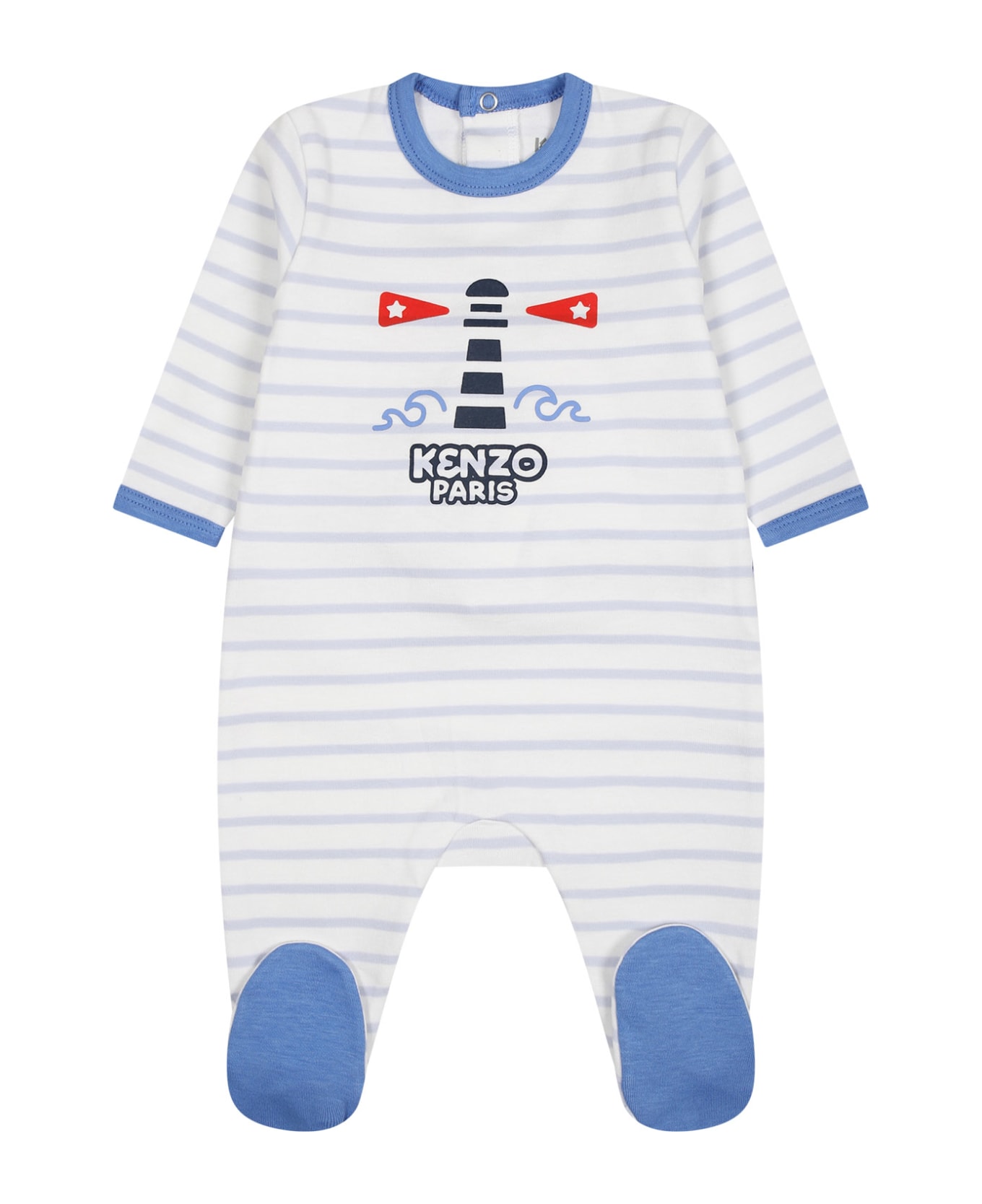 Kenzo Kids Multicolor Babygrow For Baby Boy With Print - Multicolor ボディスーツ＆セットアップ