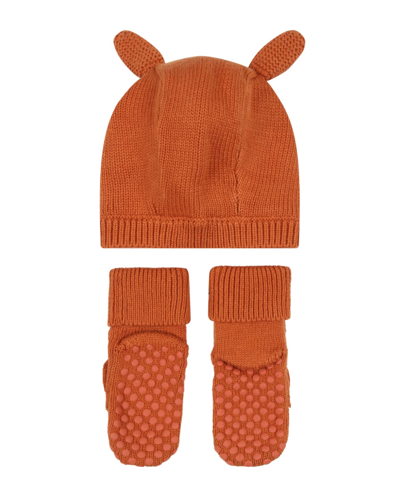 Stella McCartney Kids Brown Set For Baby Boy With Foxes - Brown