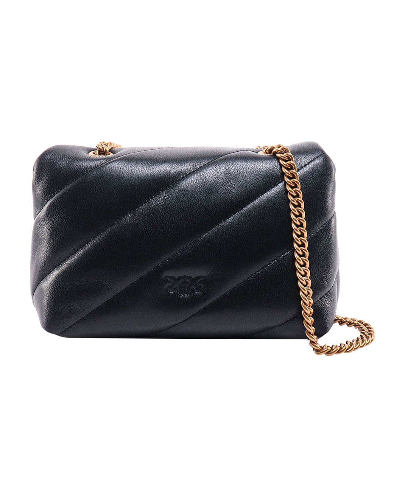 Pinko Love Puff Mini Matelassé Leather Shoulder Bag - Black ショルダーバッグ