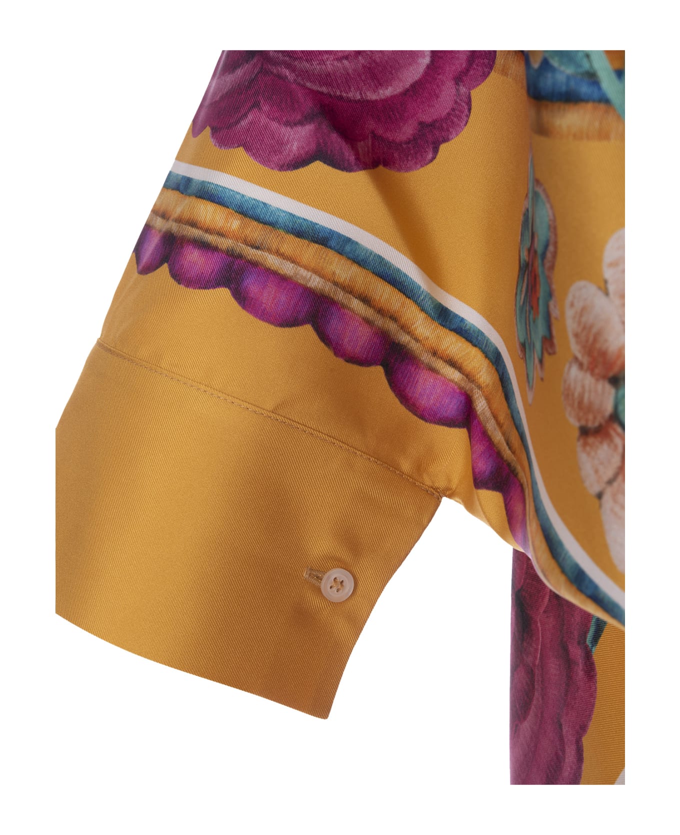 La DoubleJ Zodiac Placée Marigold Foulard Shirt In Silk Twill - Multicolour
