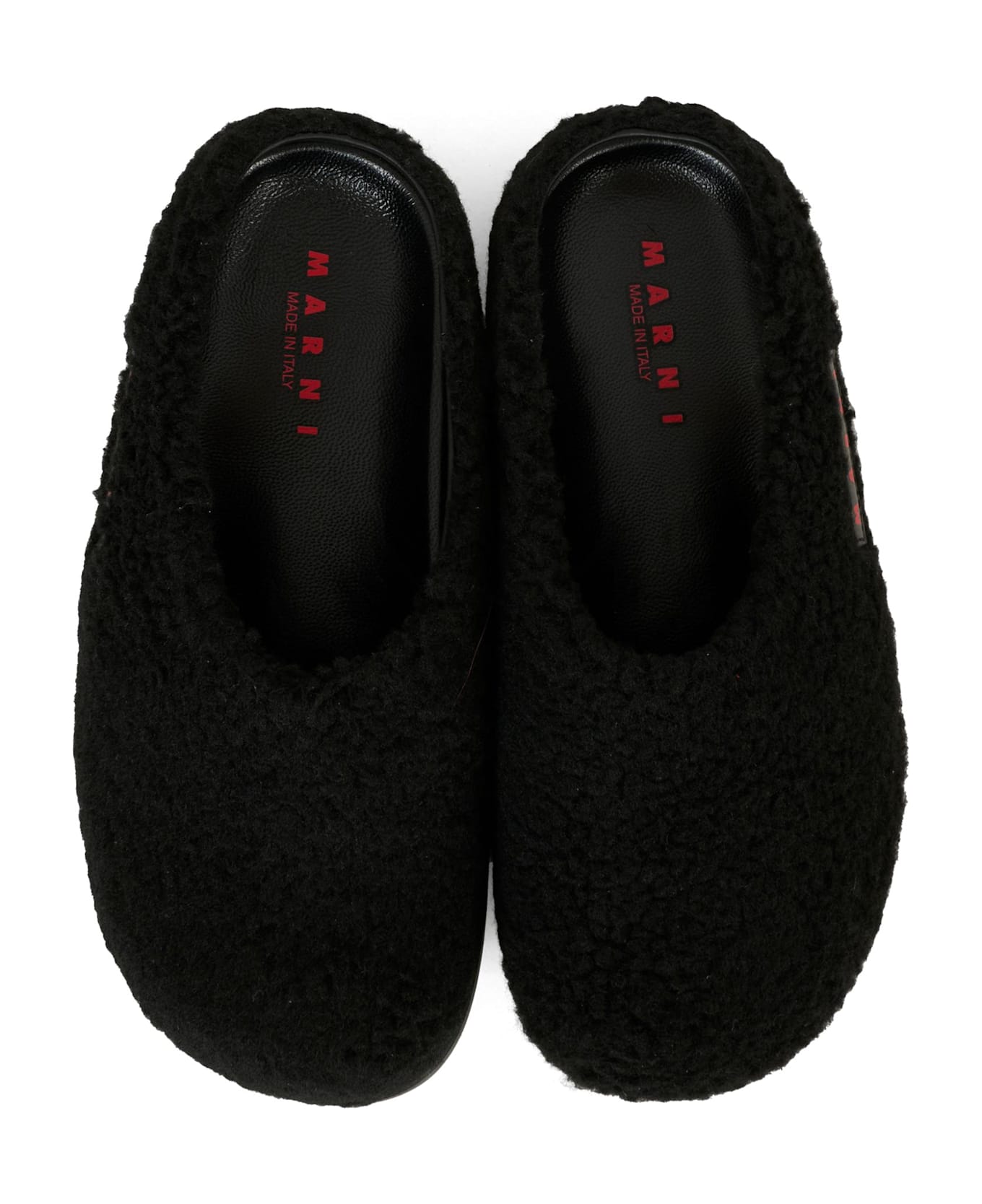 Marni Black Clogs For Kids With Logo - Black