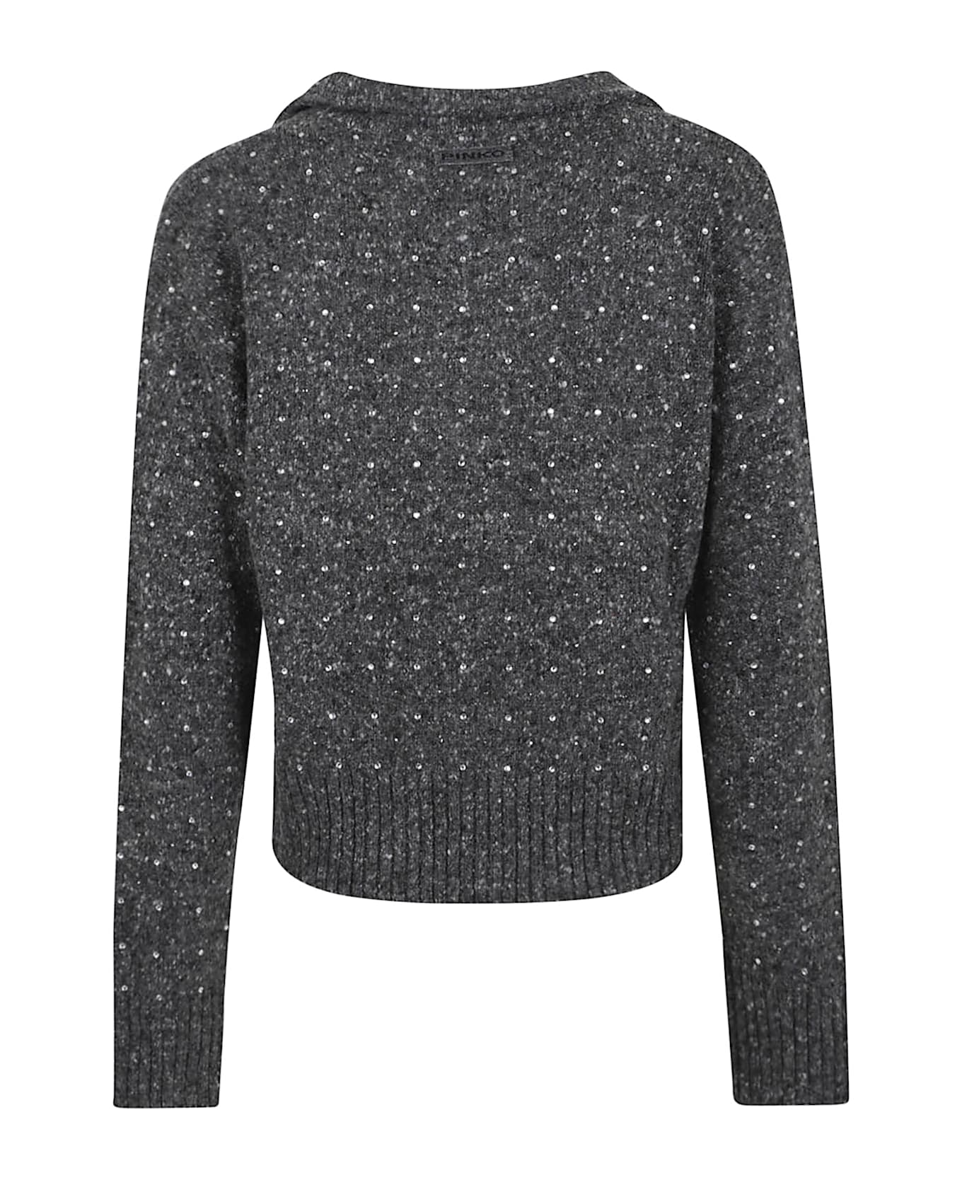 Pinko Nibani Polo Boucle Bottonato F - Grigio Nero