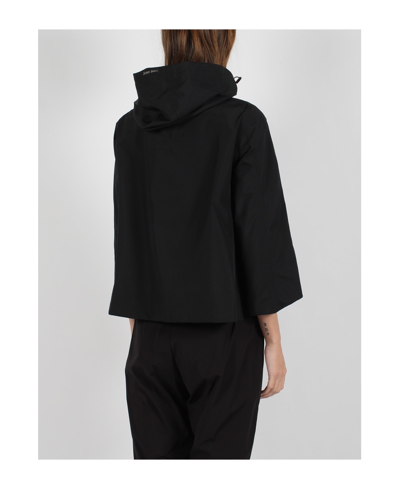 Herno Hooded Cape - Black