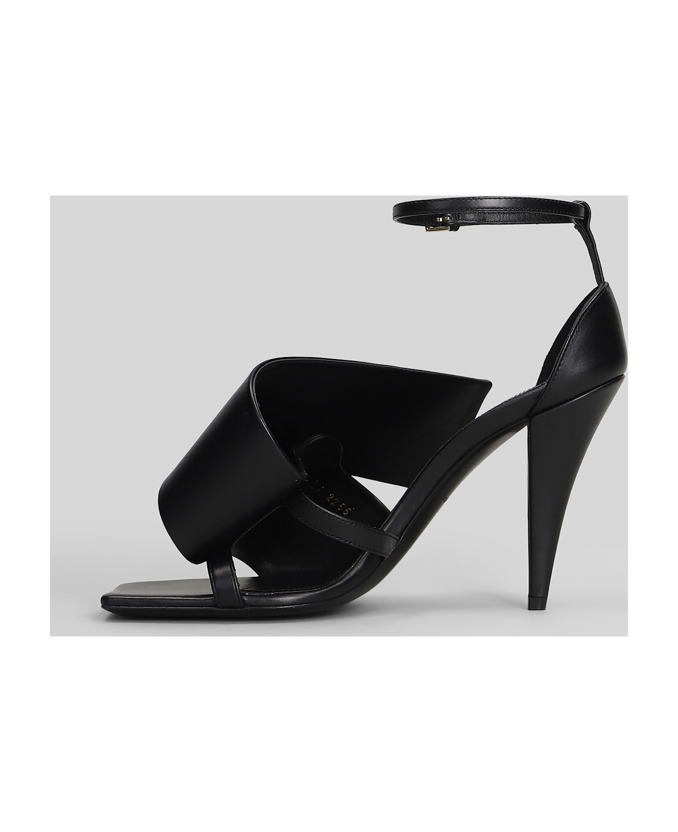 Givenchy Sliced Square Sandals In Black Leather - black