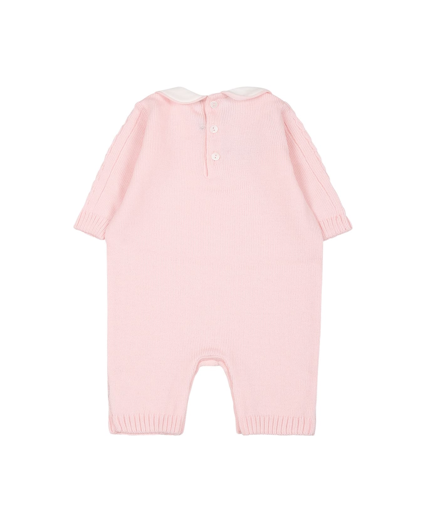 Little Bear Pink Babygrown For Baby Girl - Cipria