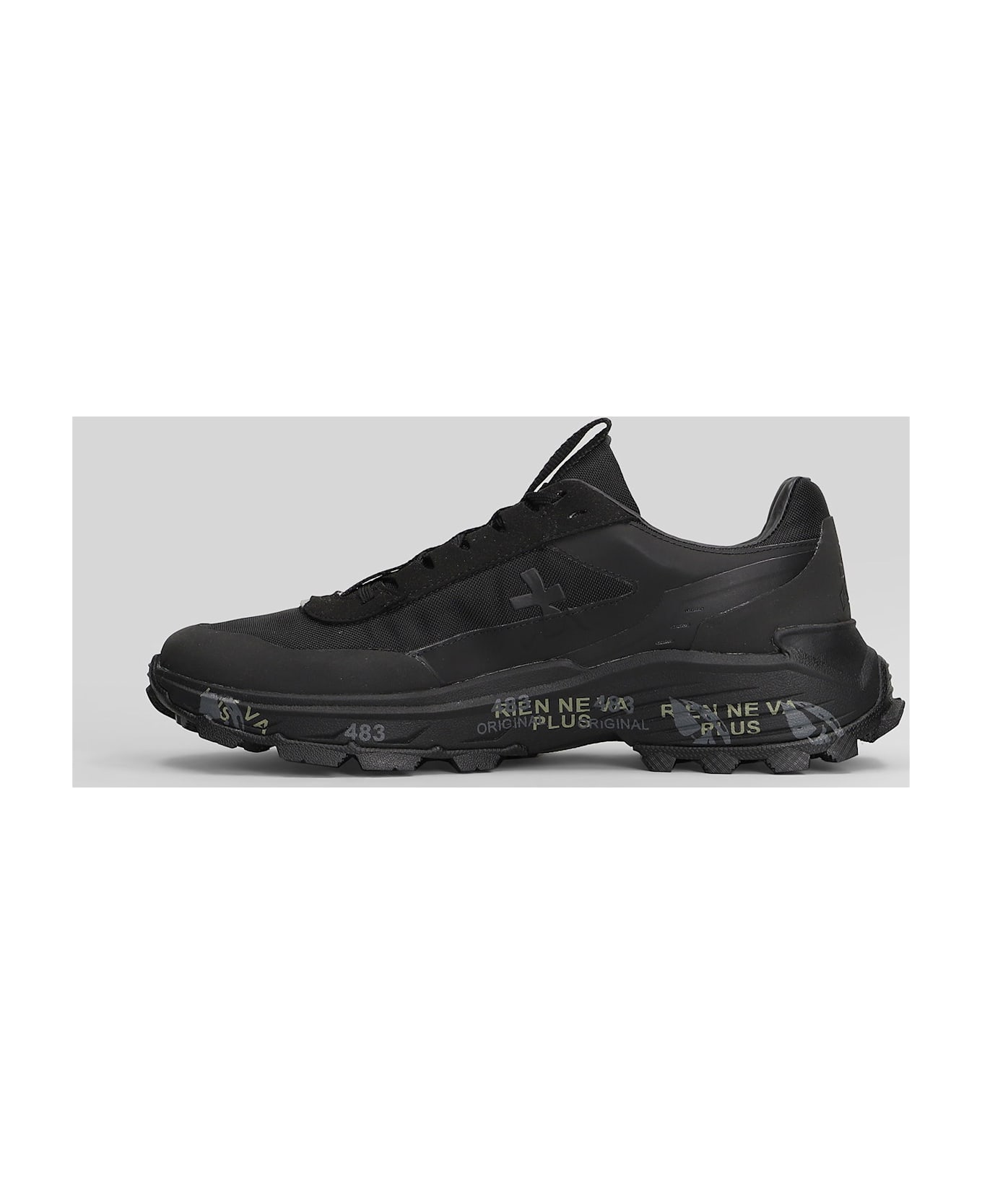 Premiata Devin Sneakers In Black Fabric - black