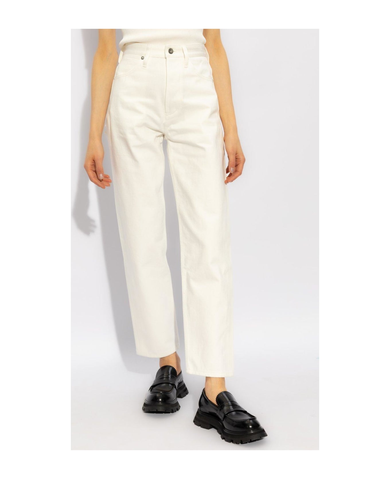 Jil Sander Mid-waisted Cropped Jeans - White