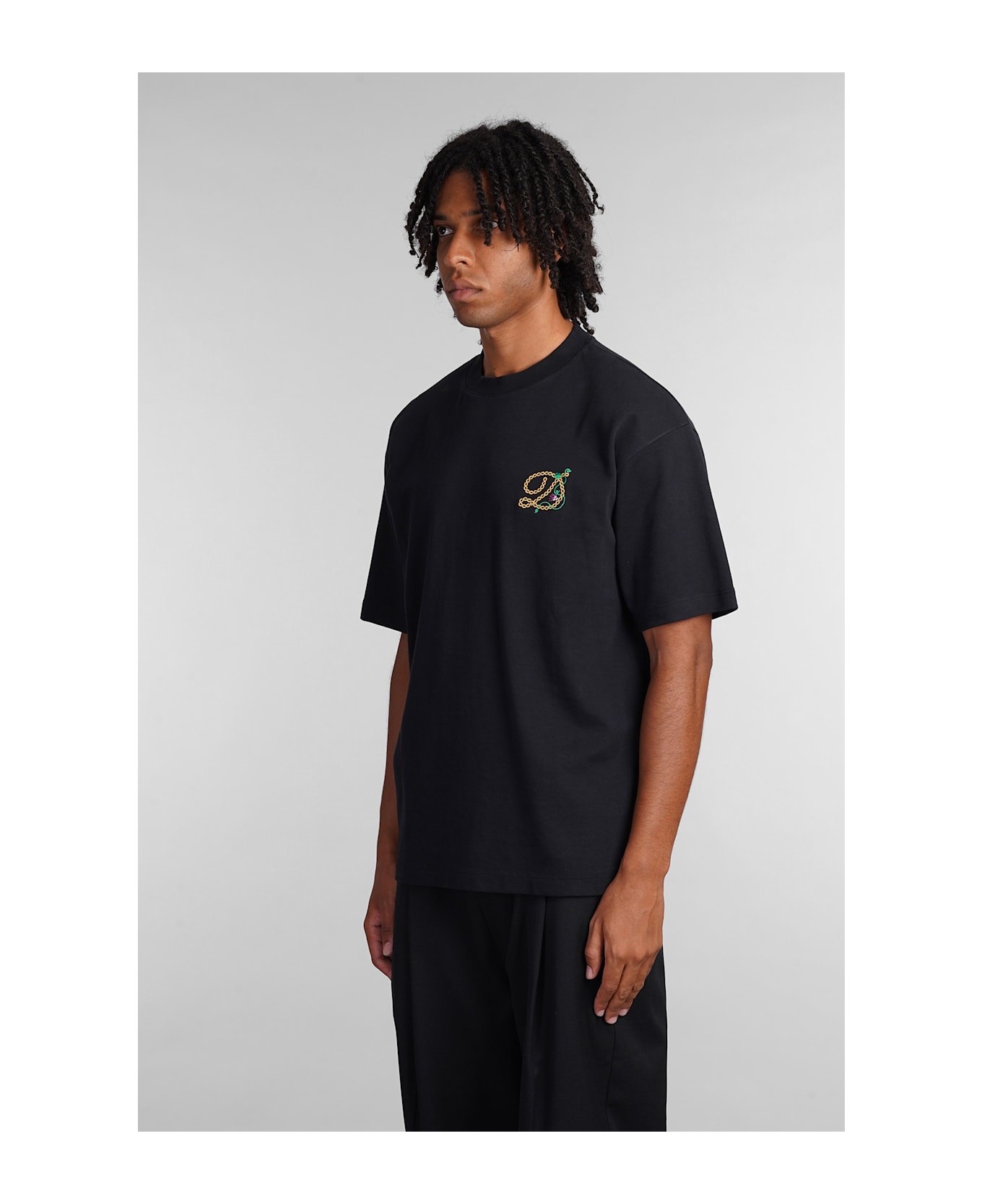 Drôle de Monsieur T-shirt In Black Cotton - black