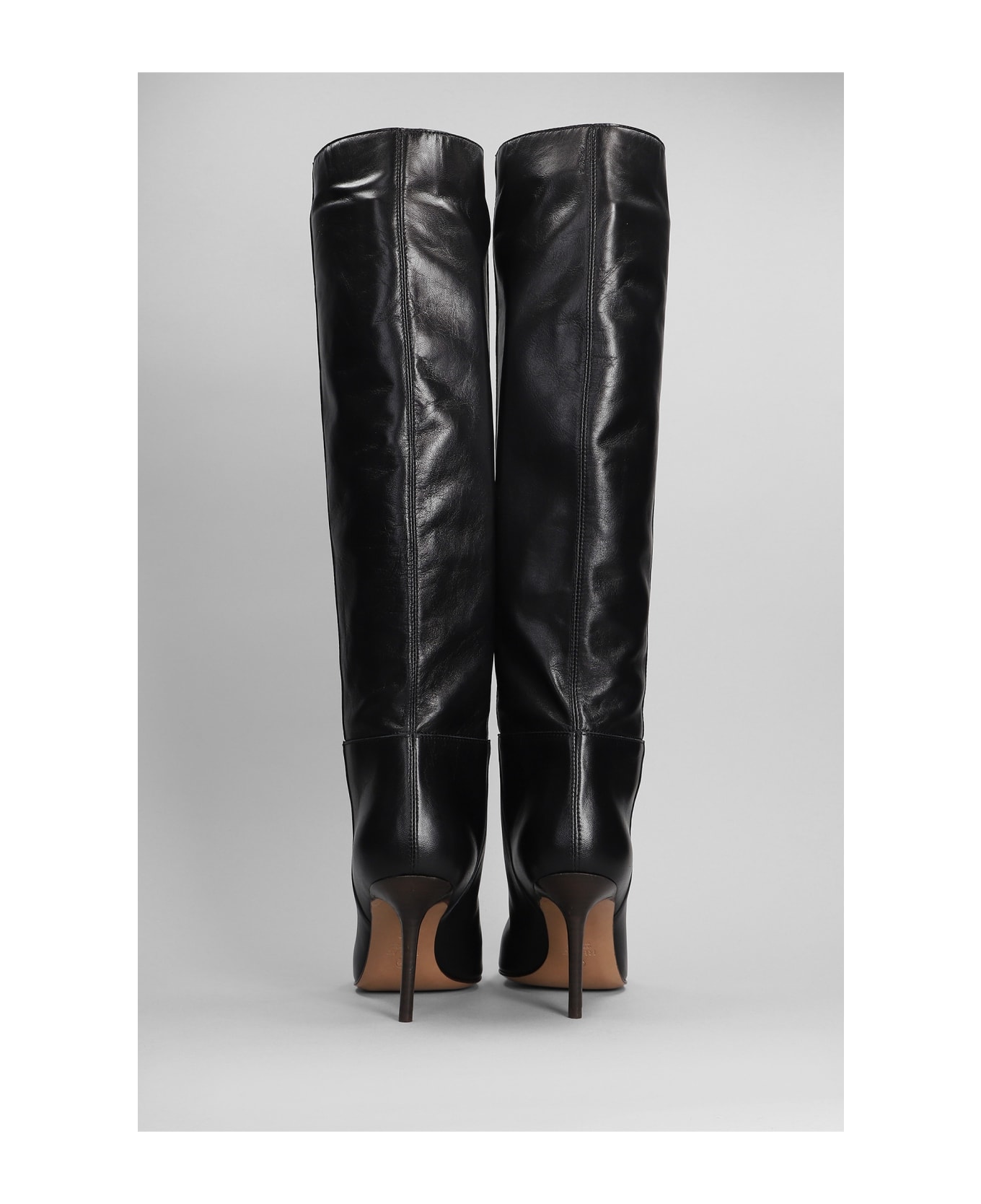 Relac High Heels Boots In Black Leather - black