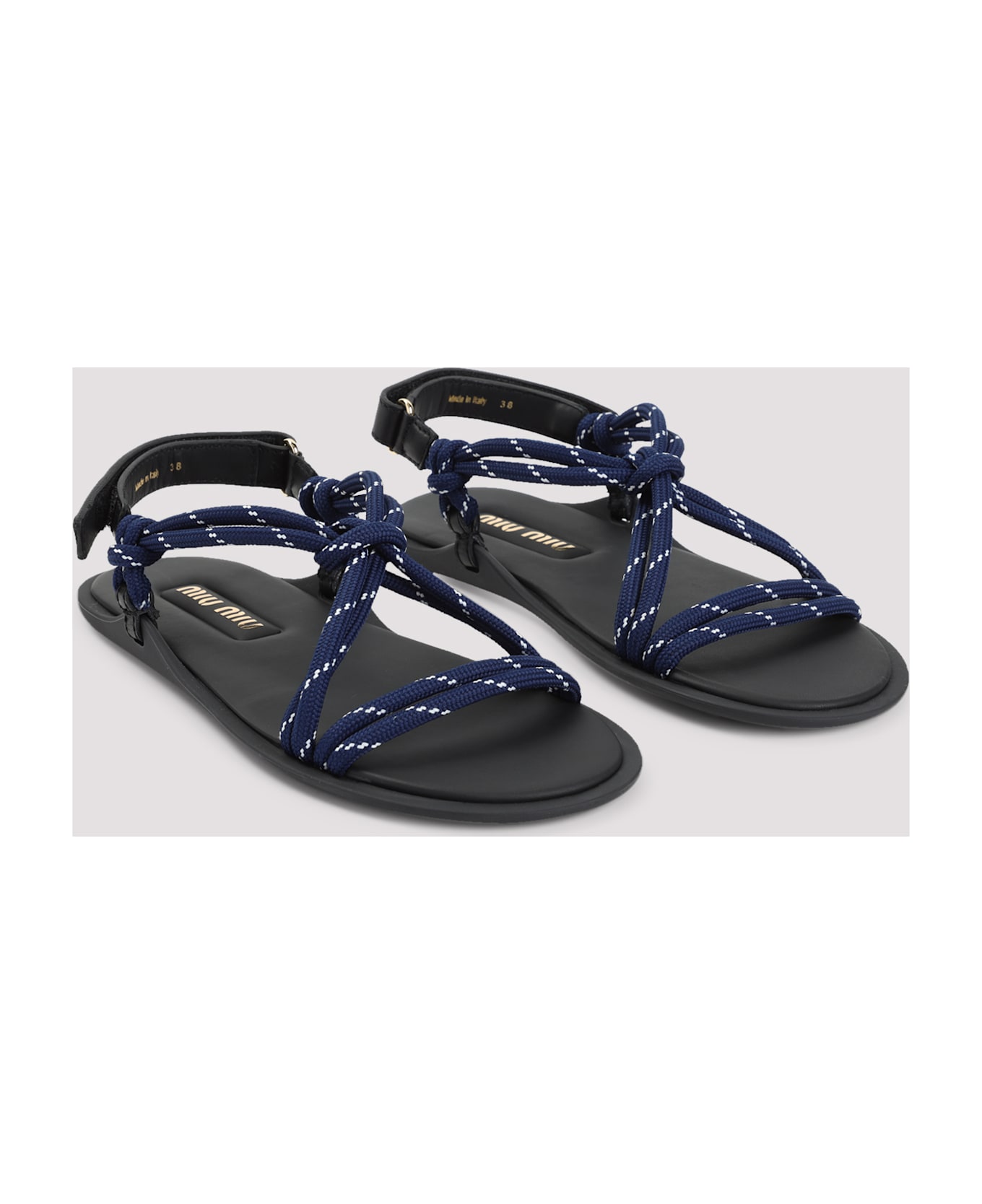 Miu Miu Blue Fabric Sandals - BALTICO