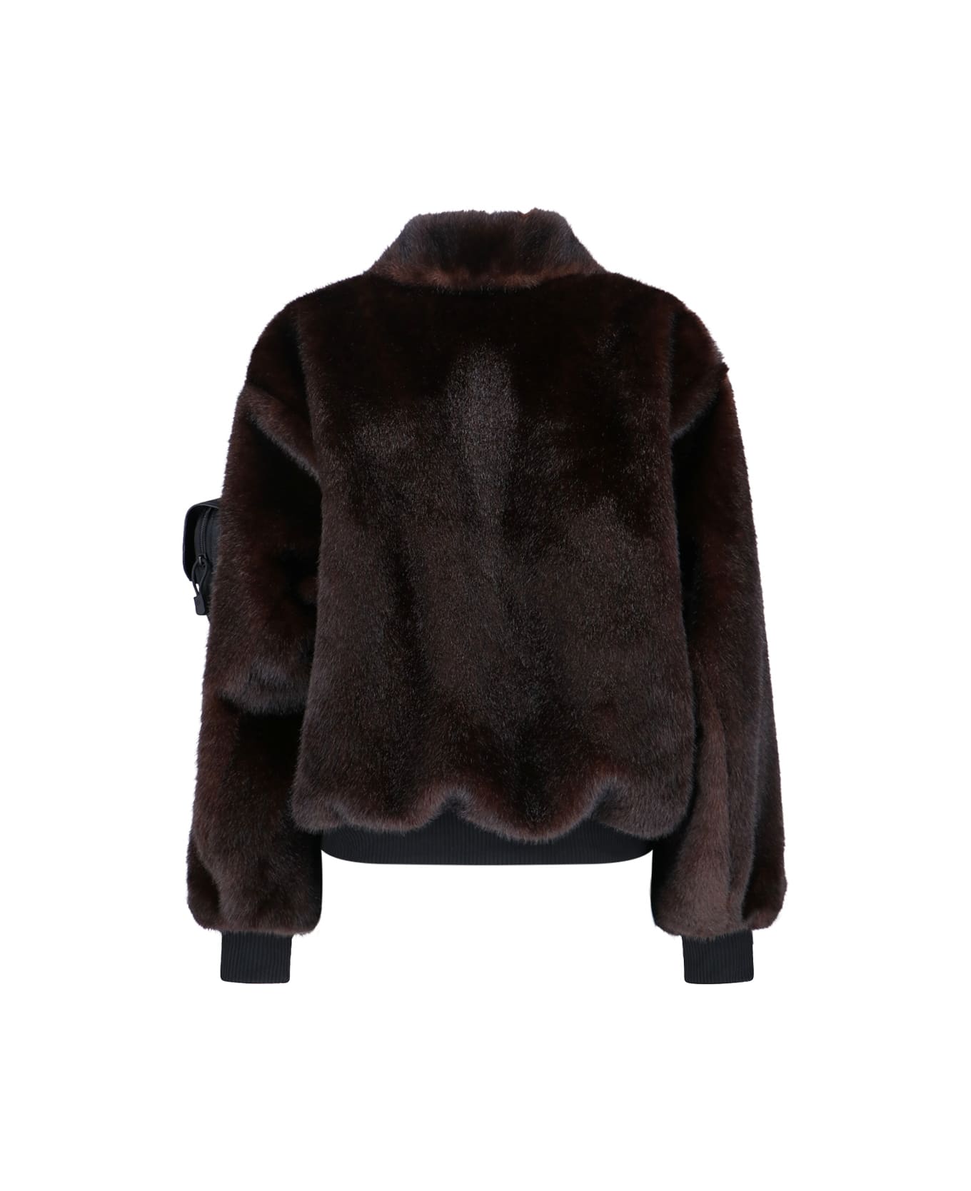 Coperni Faux Fur Bomber Jacket - Brown