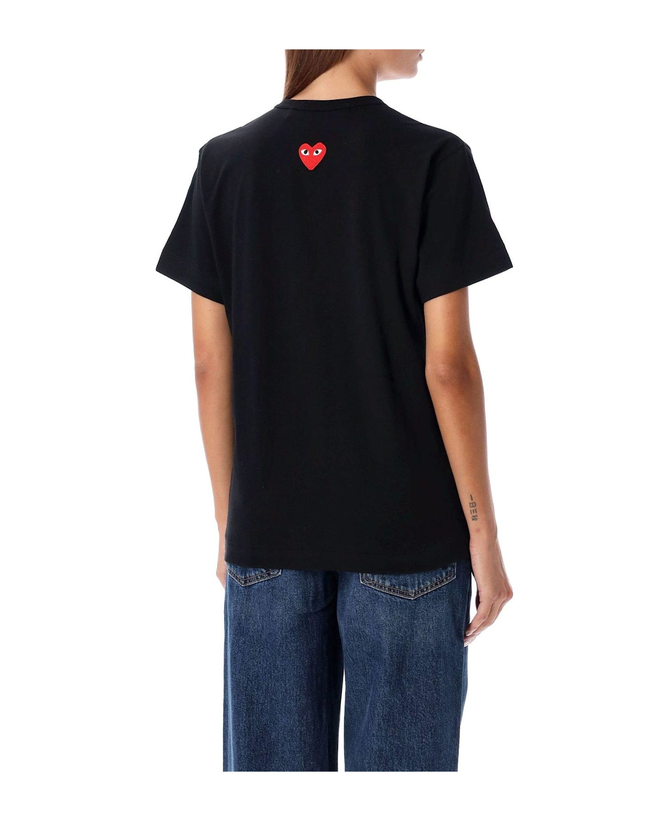 Comme des Garçons Play Logo Detailed Crewneck T-shirt - Black