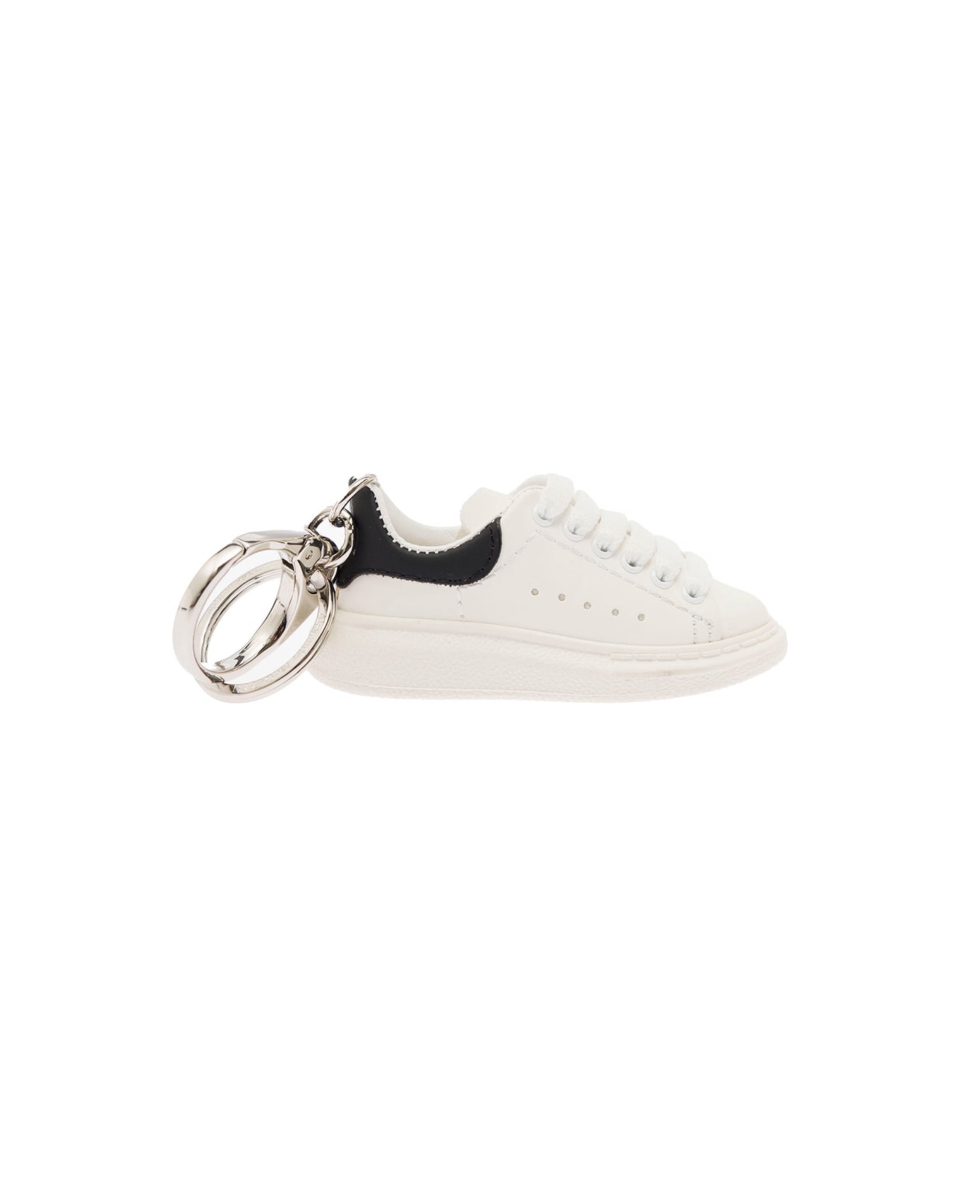 Alexander McQueen White And Silver Chunky Sole Sneaker style Keyring - White