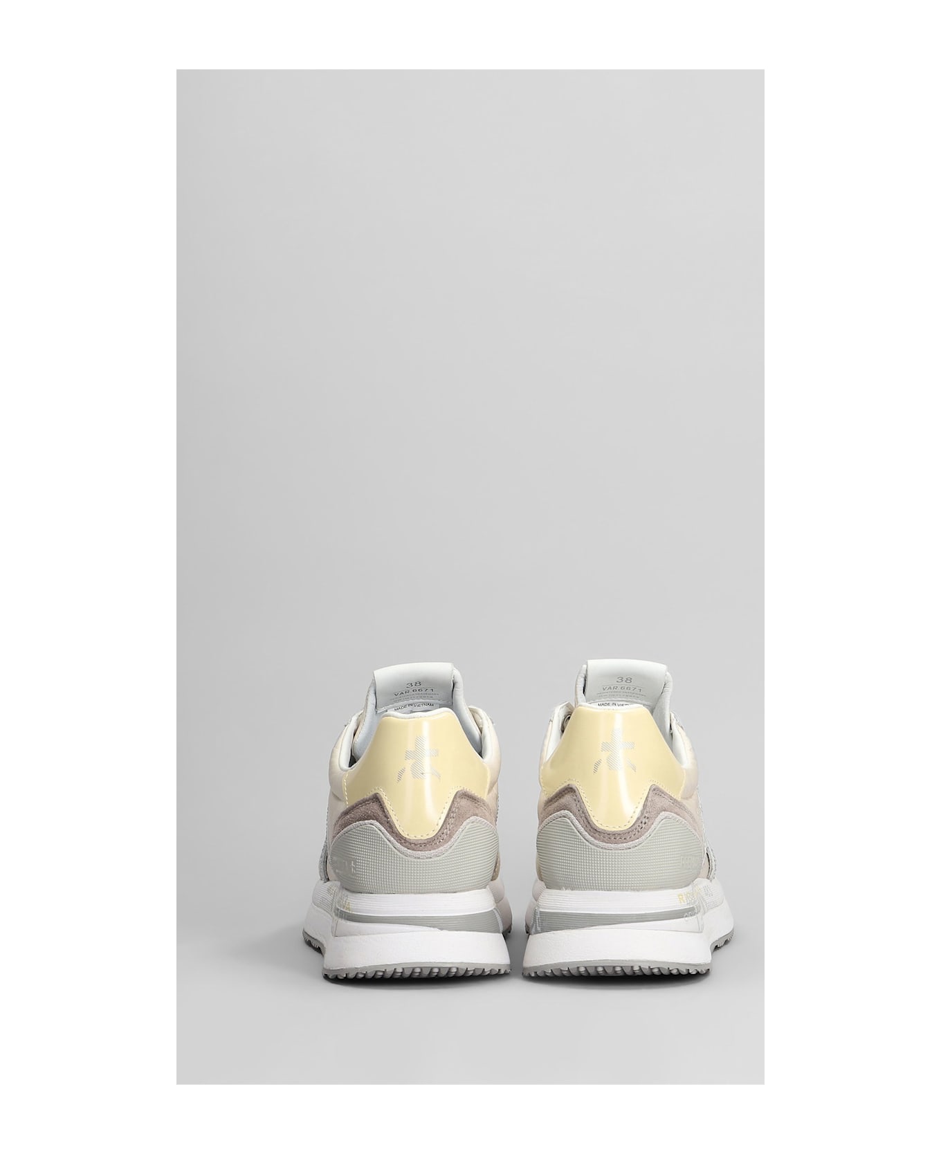 Premiata Conny Sneakers In Beige Suede And Fabric - beige