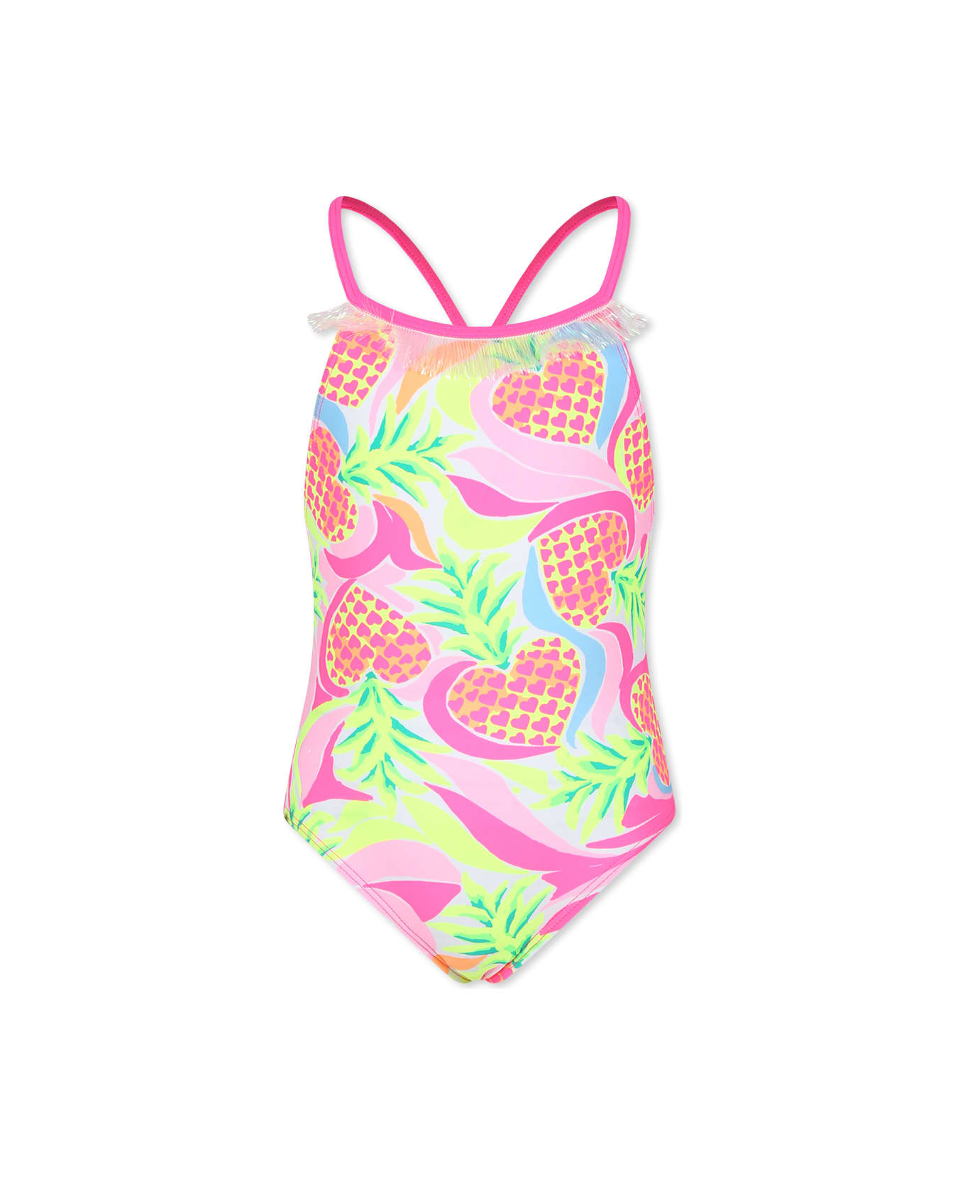 Billieblush Pink Swimsuit For Girl With Pineapple Print - Multicolor