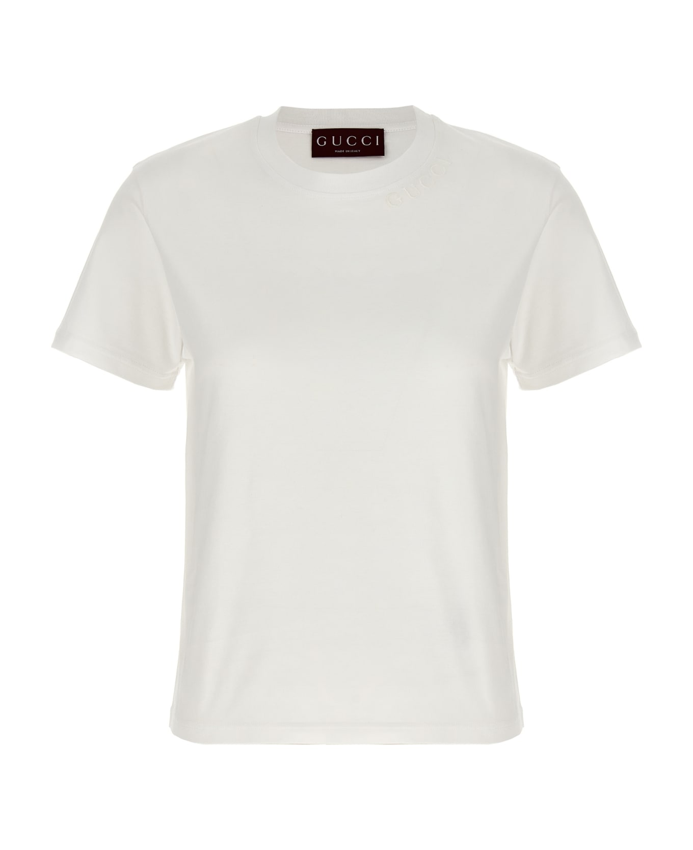 Gucci Logo Embroidery T-shirt - White