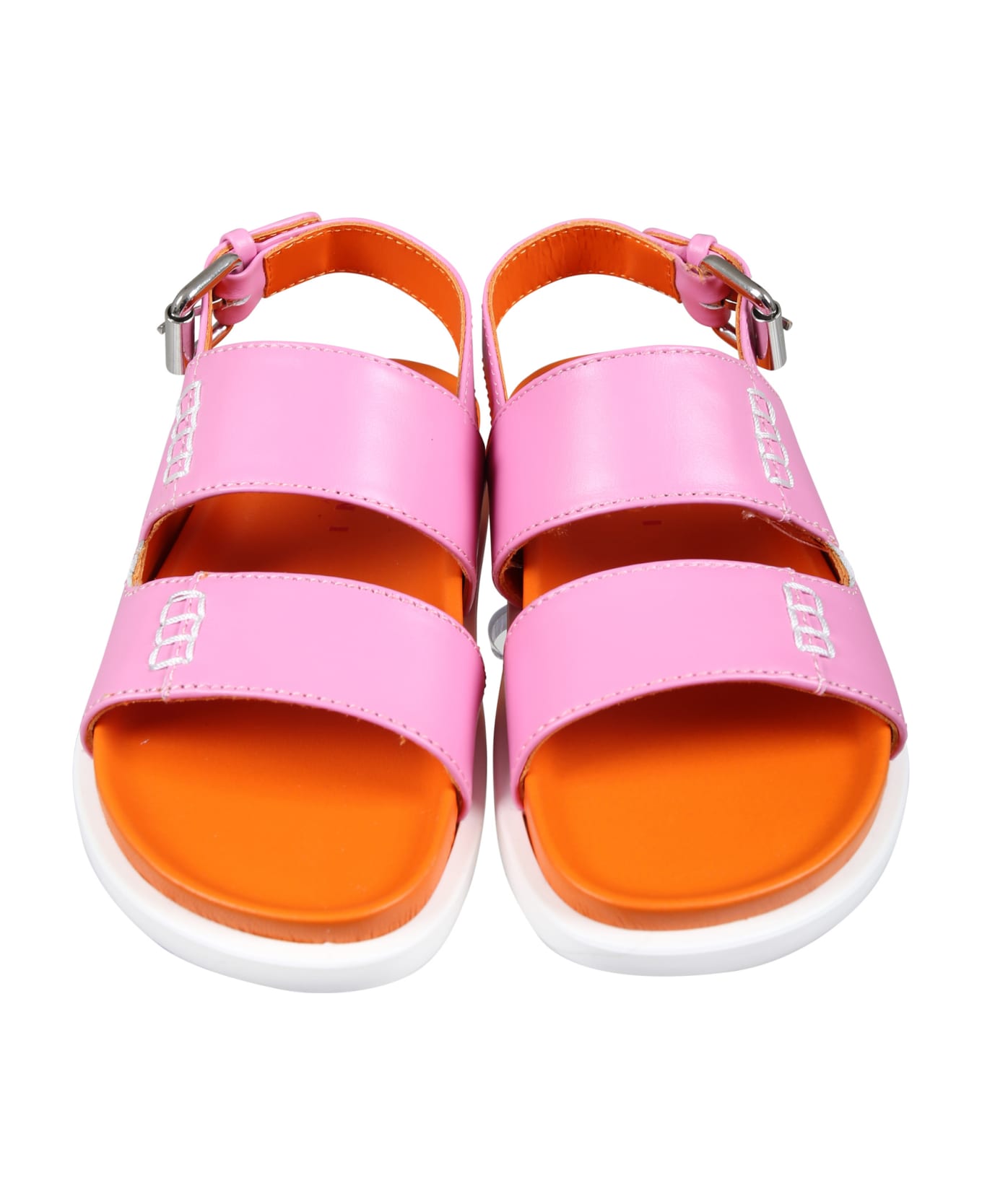 Marni Pink Sandals For Girl With Logo - Pink