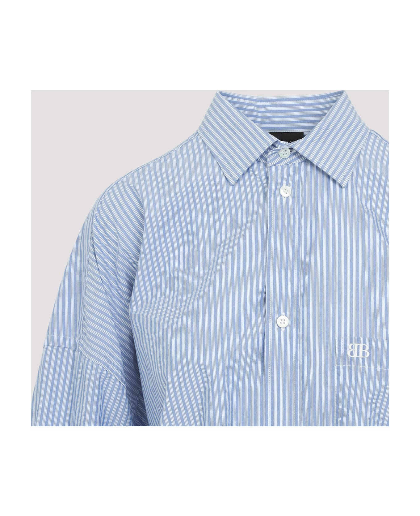 Balenciaga Long Sleeves Knotted Shirt - Blue White