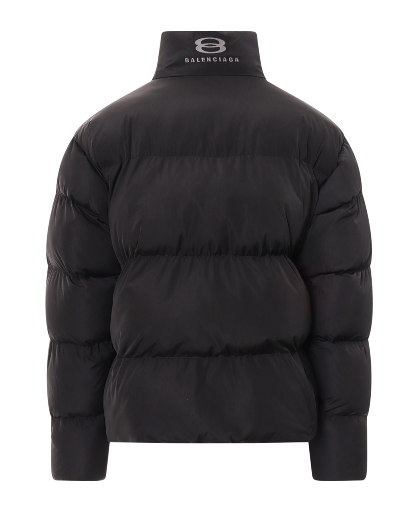 Balenciaga Quilted Down Jacket With Zip - Black