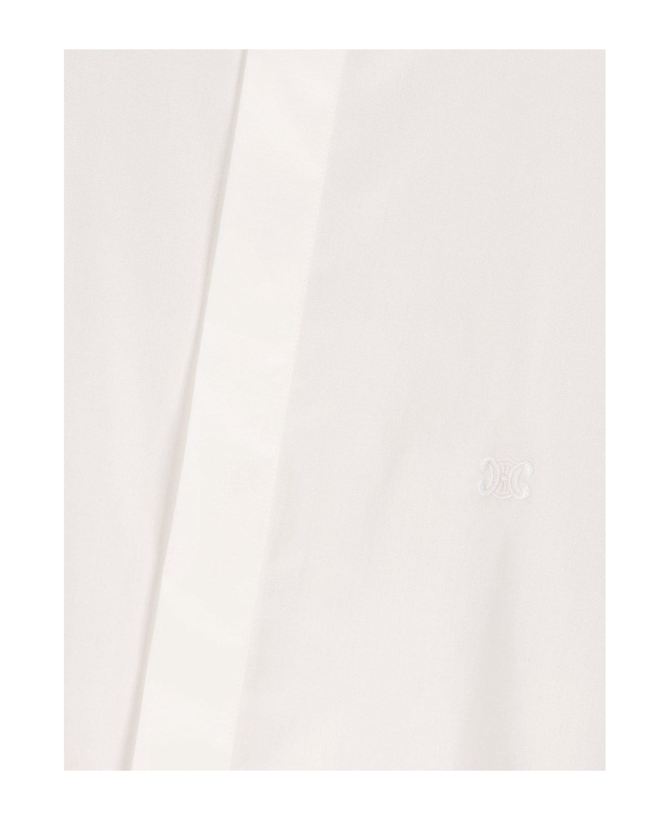 Celine Buttoned Long-sleeved Shirt - White