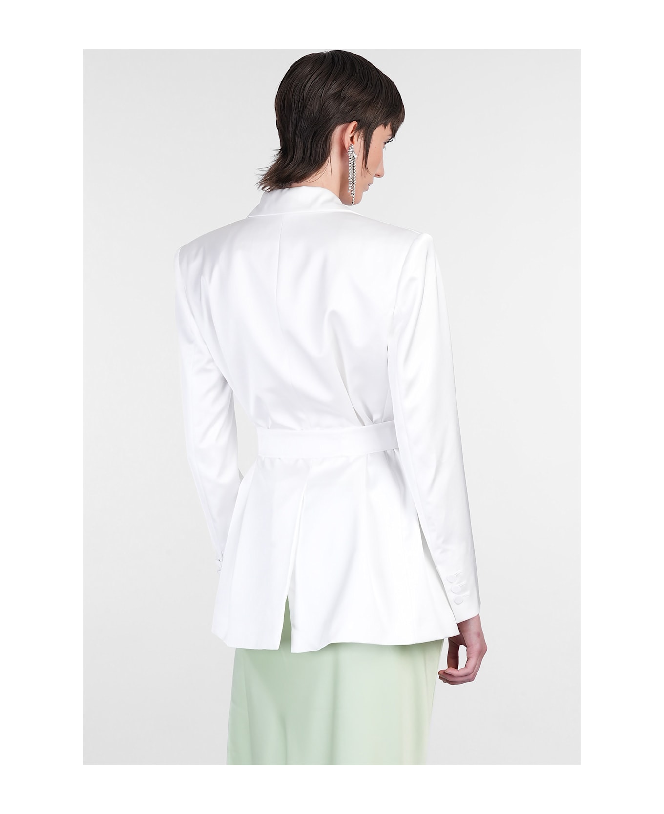 The Andamane Guia With Belt Blazer In White Polyester - white