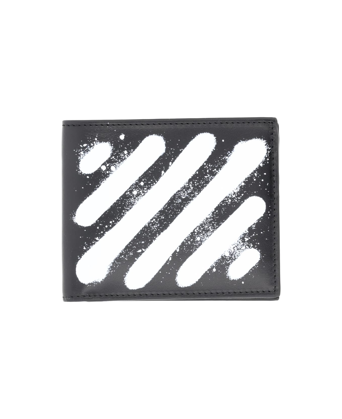 Off-White "diagonal Spray" Wallet - BLACK