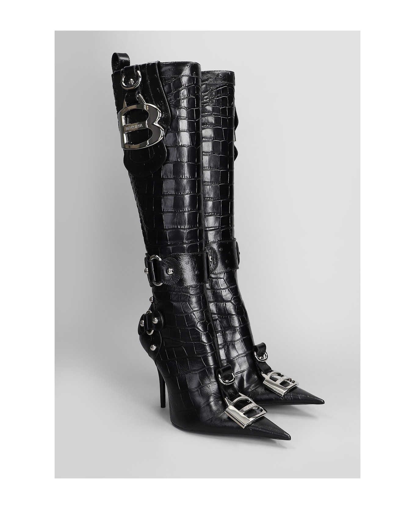 Balenciaga Essex Boot 110 High Heels Boots In Black Leather - black