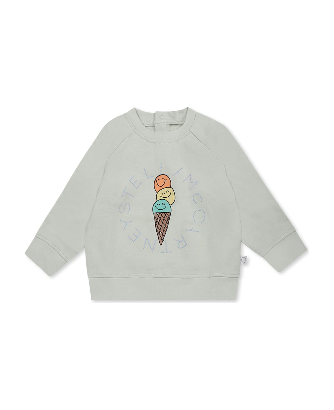 Stella McCartney Kids Green Sweatshirt For Baby Boy With Ice Cream - Green