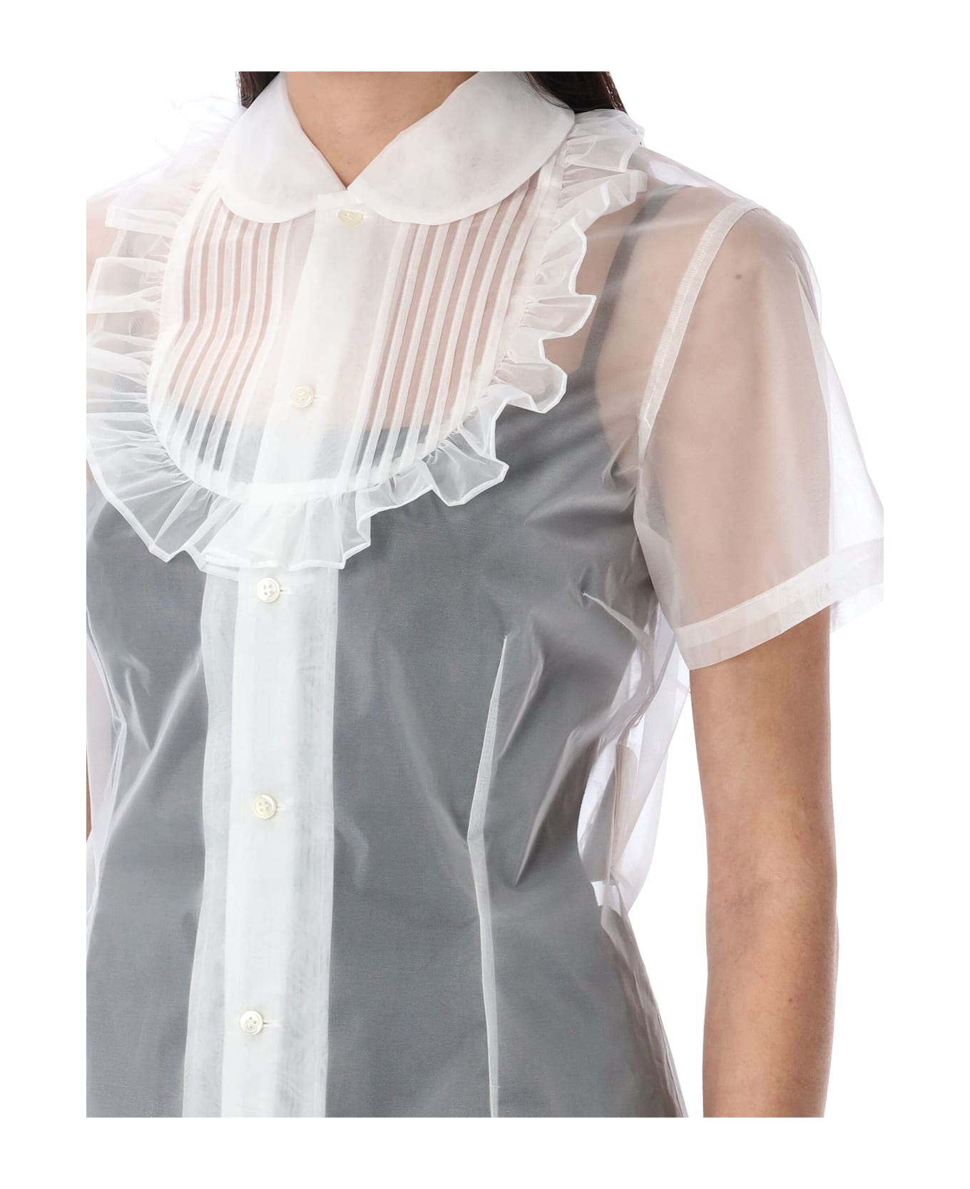 Comme Des Garçons Girl Tulle Shirt - WHITE
