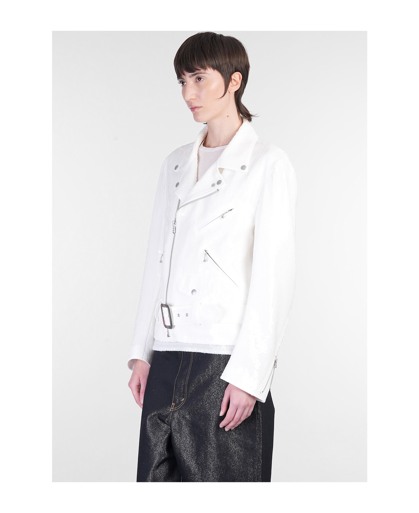 Junya Watanabe Biker Jacket In White Polyester - white