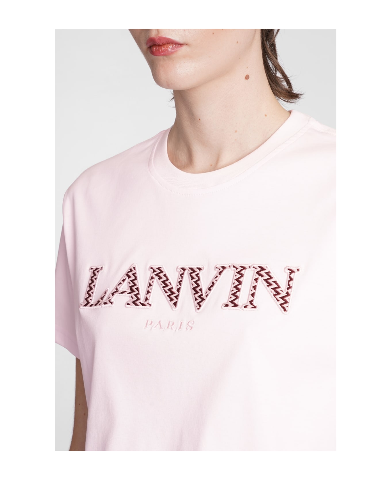 Lanvin T-shirt In Rose-pink Cotton - Pink