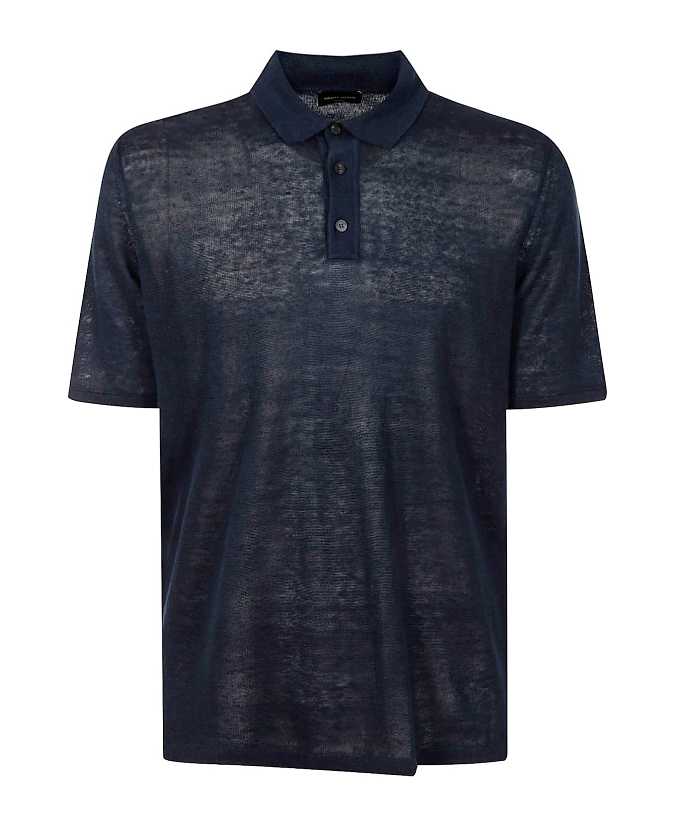 Roberto Collina Polo Ss - Navy