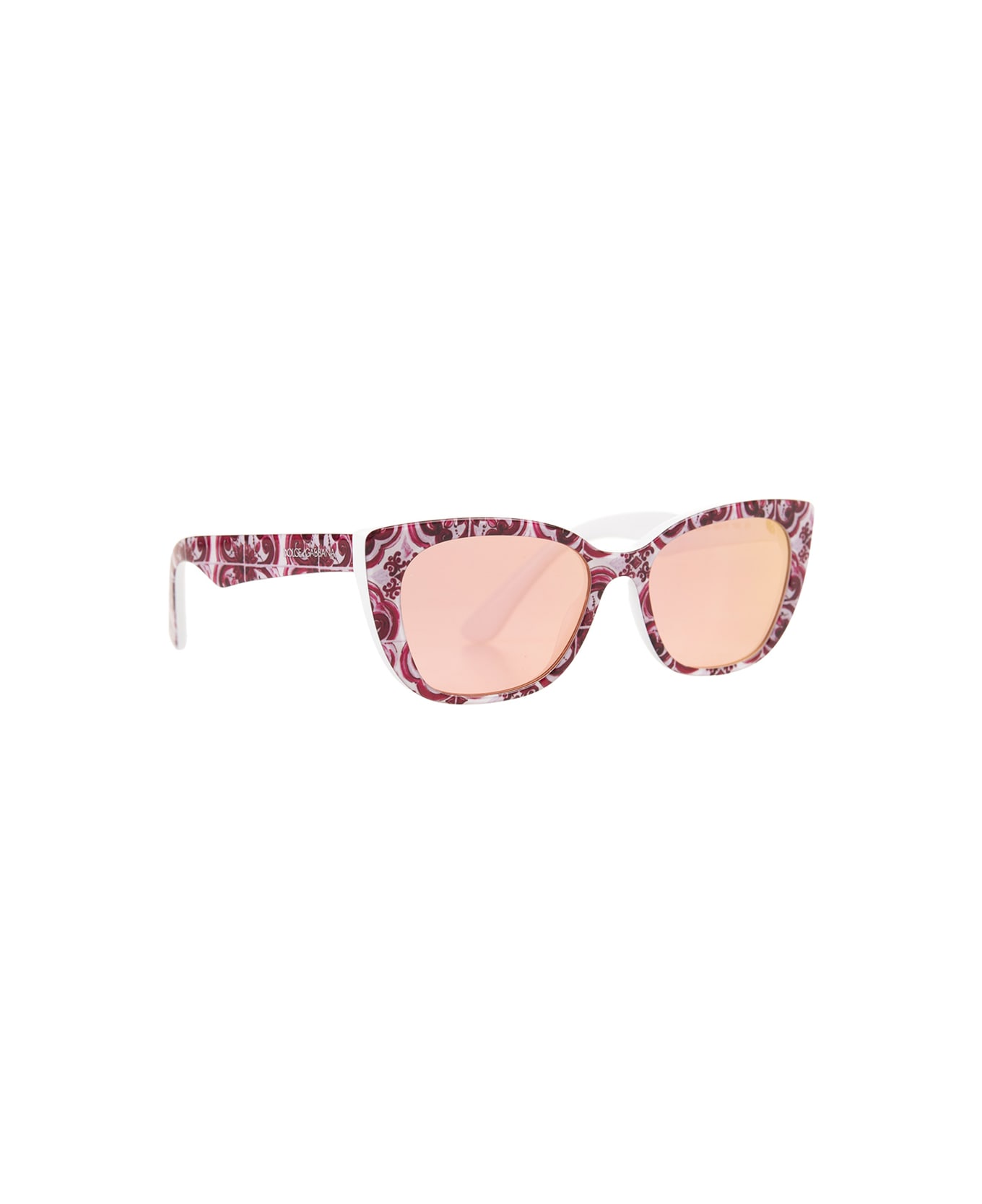 Dolce & Gabbana Sunglasses With Pink Majolica Print - Pink