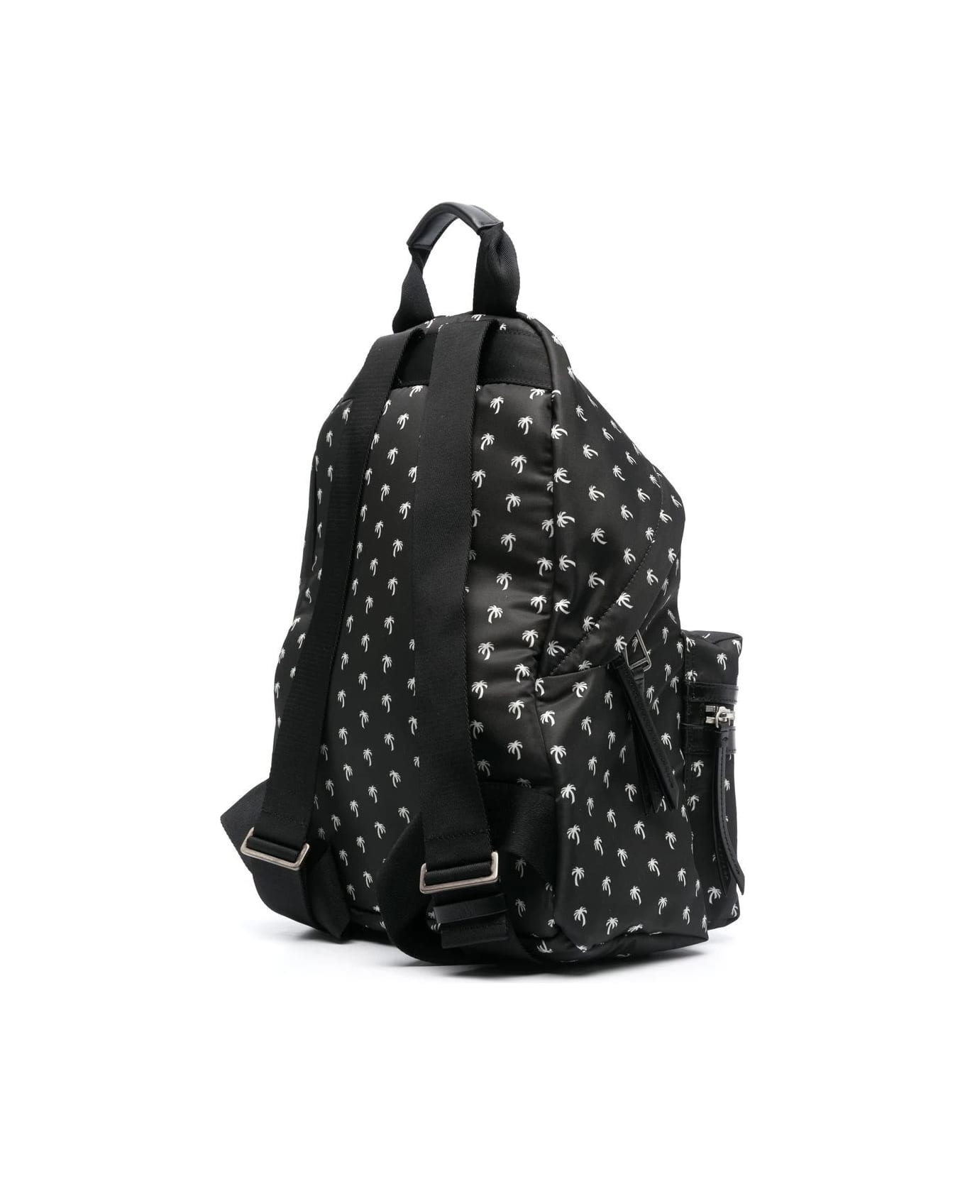 Palm Angels Black Backpack With All-over Mini Palms - Nero