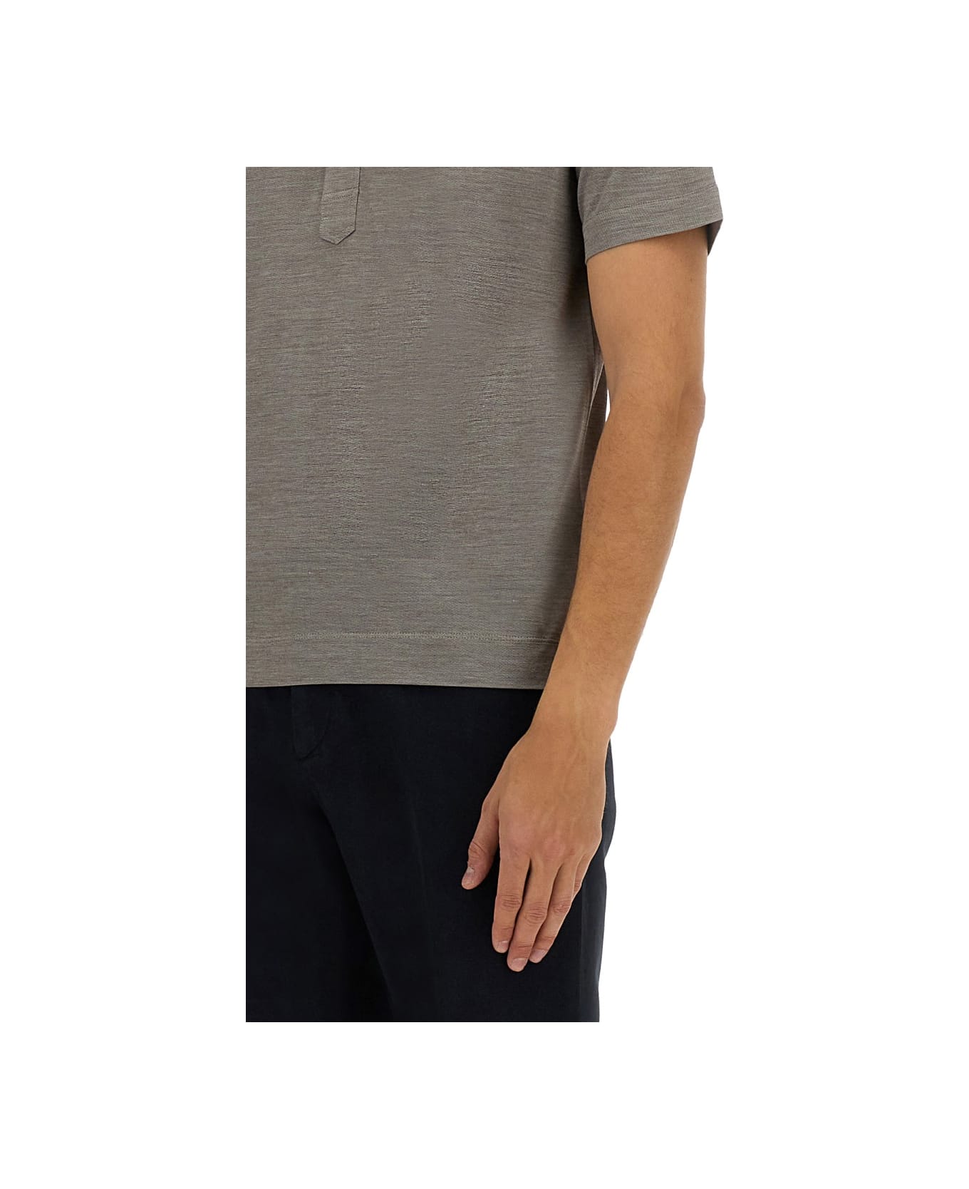 Zegna Lightweight Short Sleeved Polo Shirt - GREY