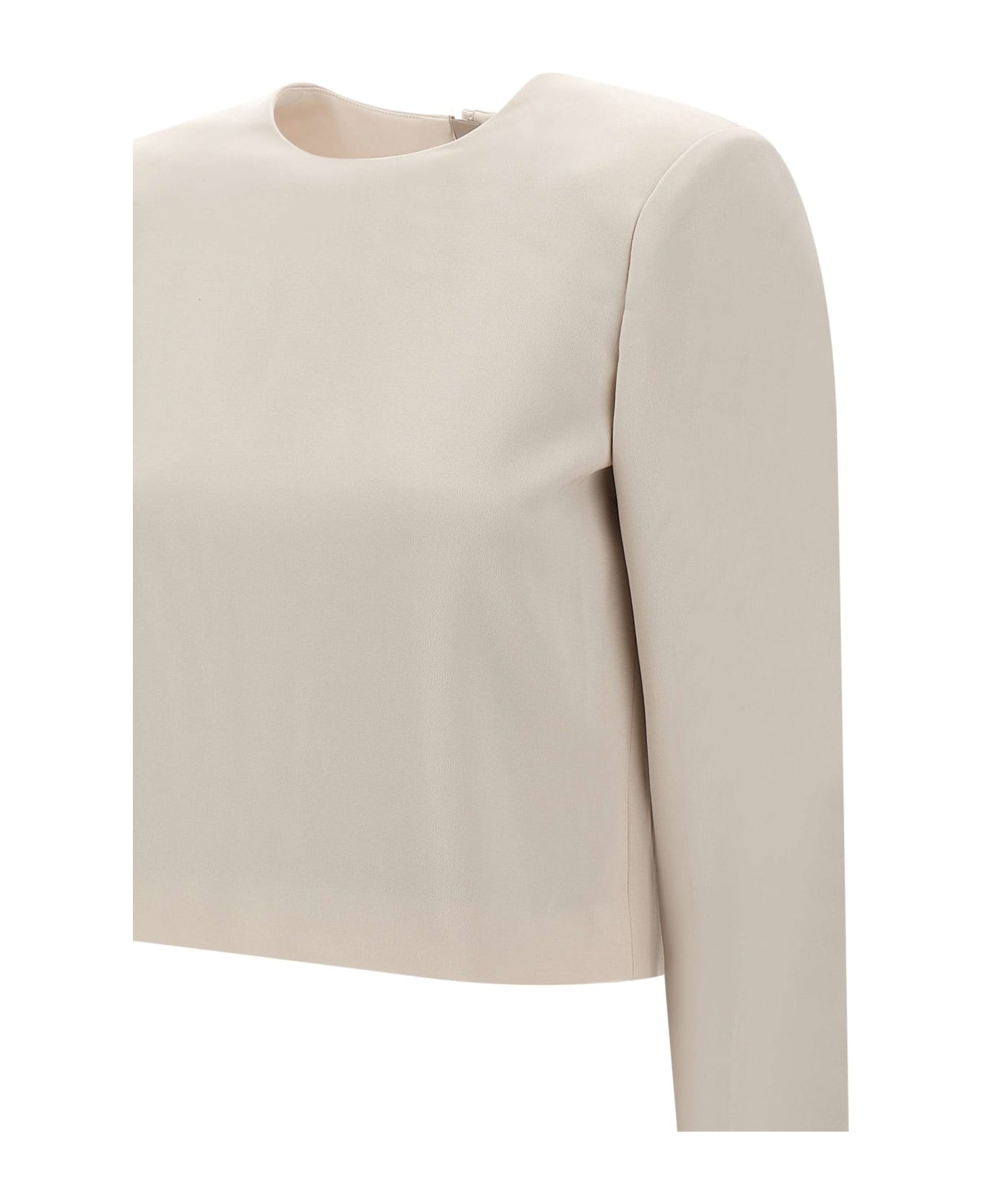 Theory Crepe Sweater - BEIGE