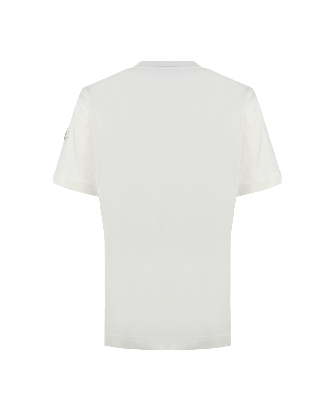 Moncler T-shirt With Sequin Logo - White
