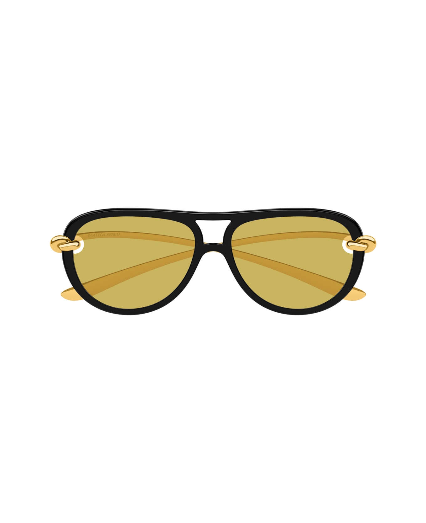 Bottega Veneta Eyewear Bottega Veneta Bv1418s Signature Icons 001 Black Gold Yellow Sunglasses - Nero