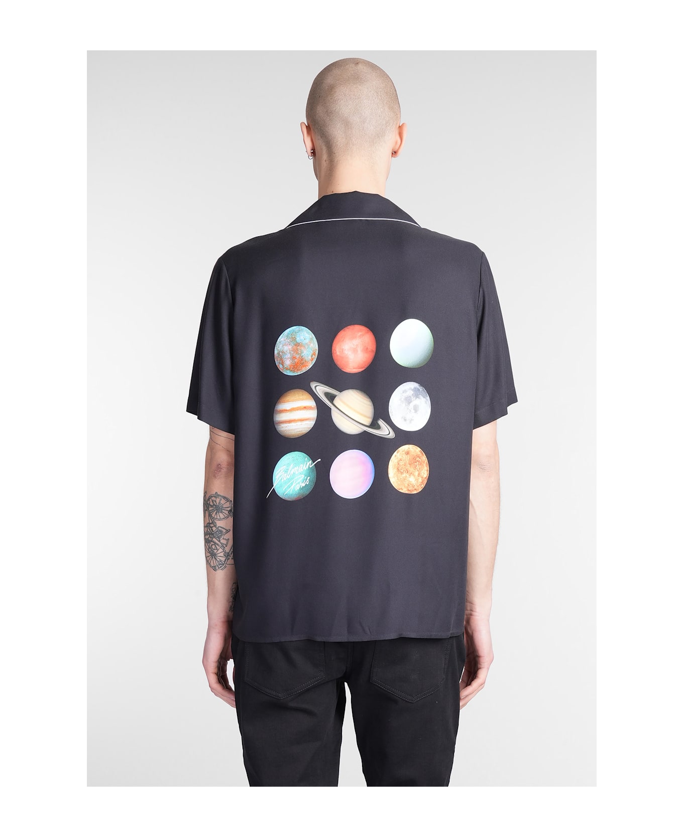 Balmain Shirt In Black Viscose - black
