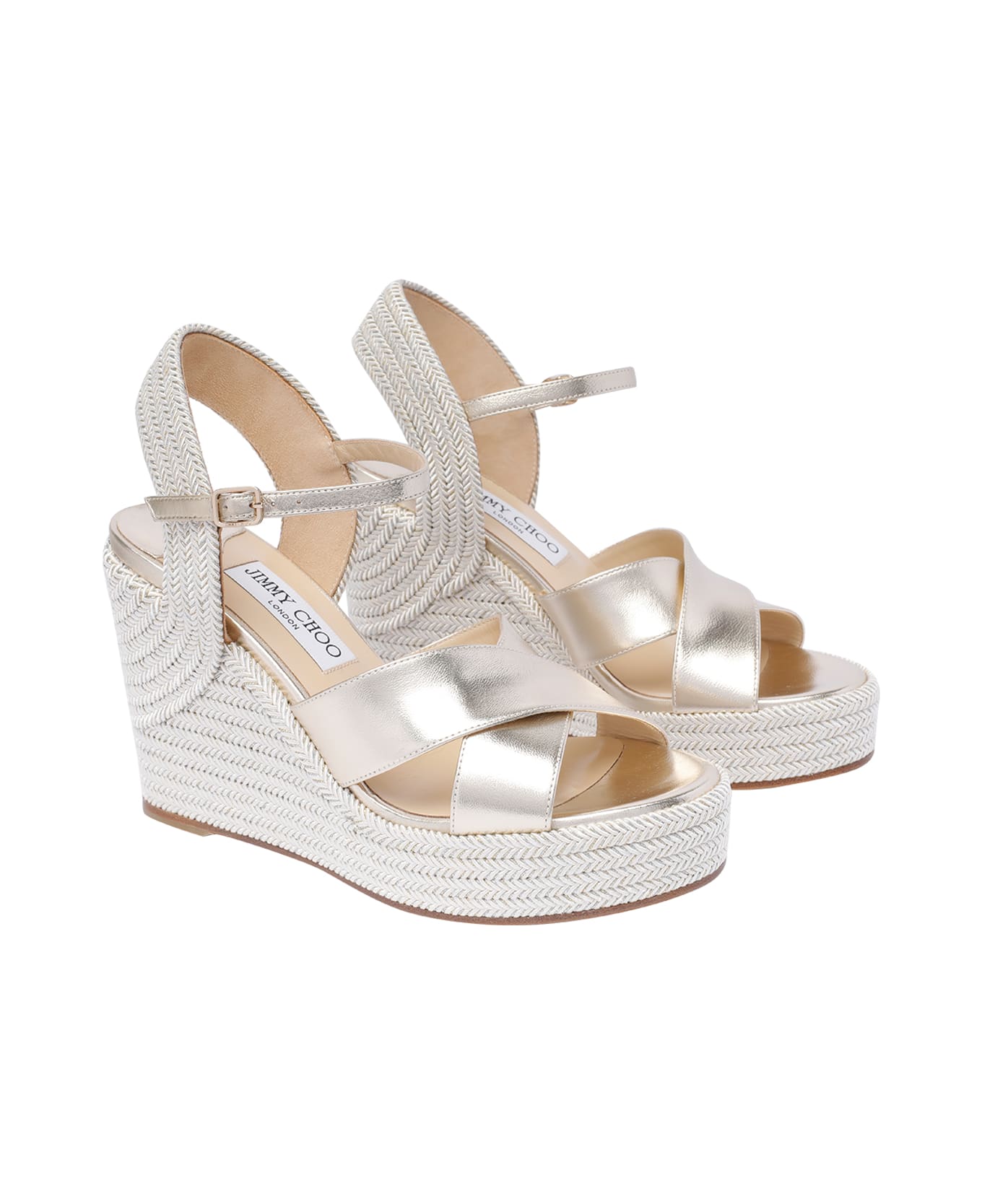 Jimmy Choo Dellena Wedge Sandals - Golden