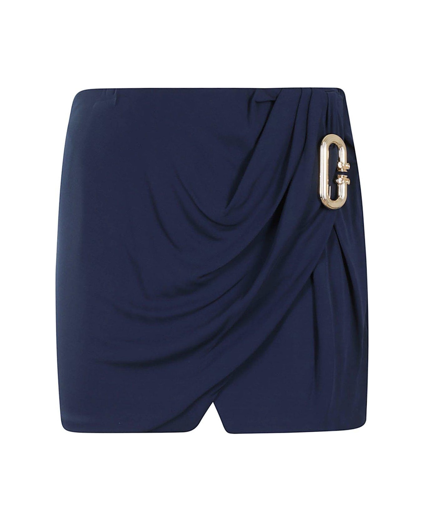 Casablanca Pleated Drapped Skirt - Blue