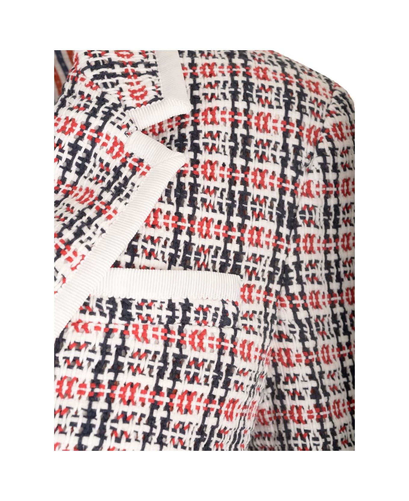 Thom Browne Check-pattern Buttoned Tweed Jacket - MultiColour