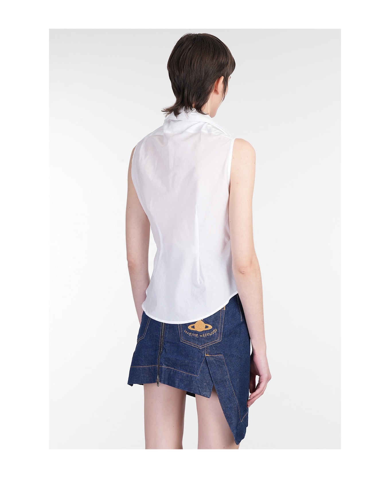 Vivienne Westwood Ss Drunken Shirt In White Cotton - white