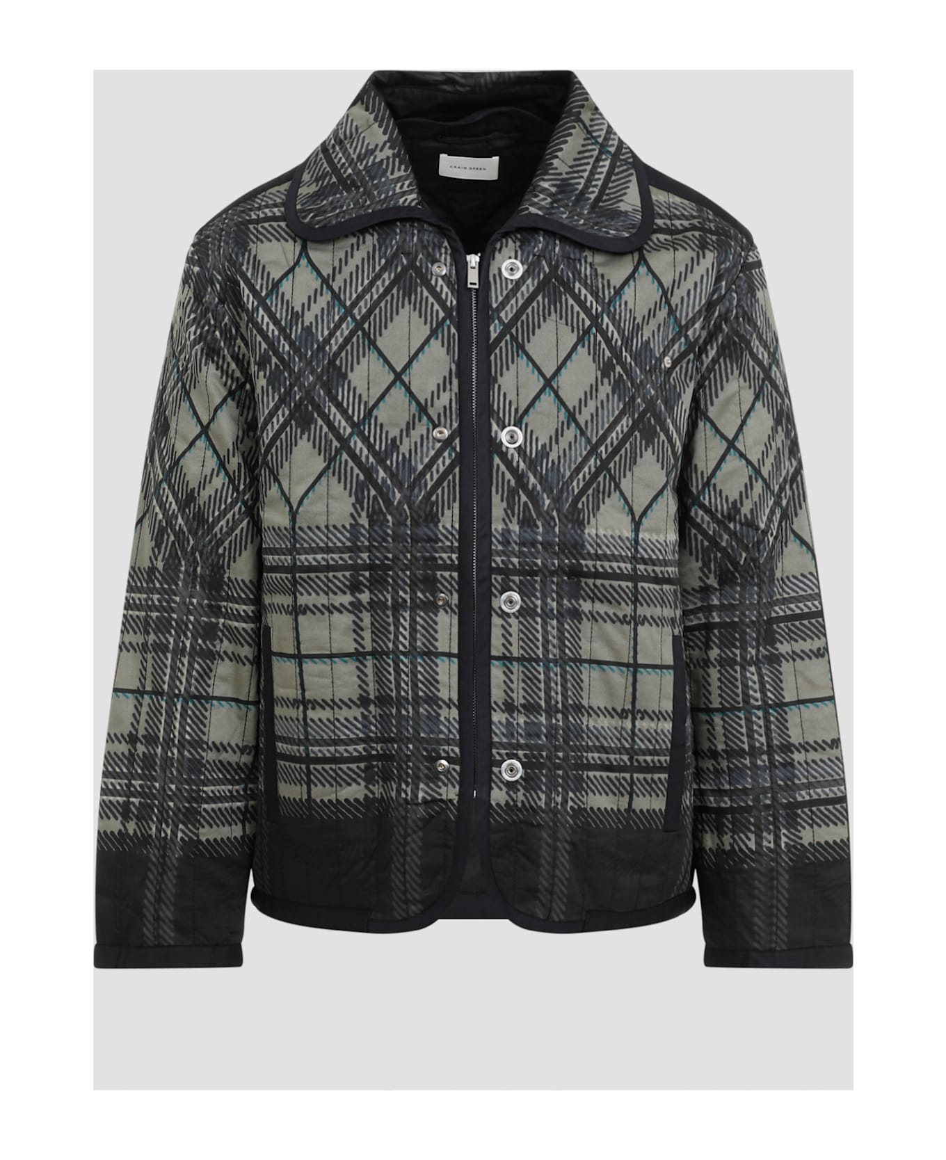 Craig Green Quilted Plaid Fade Jacket - Black Plaid